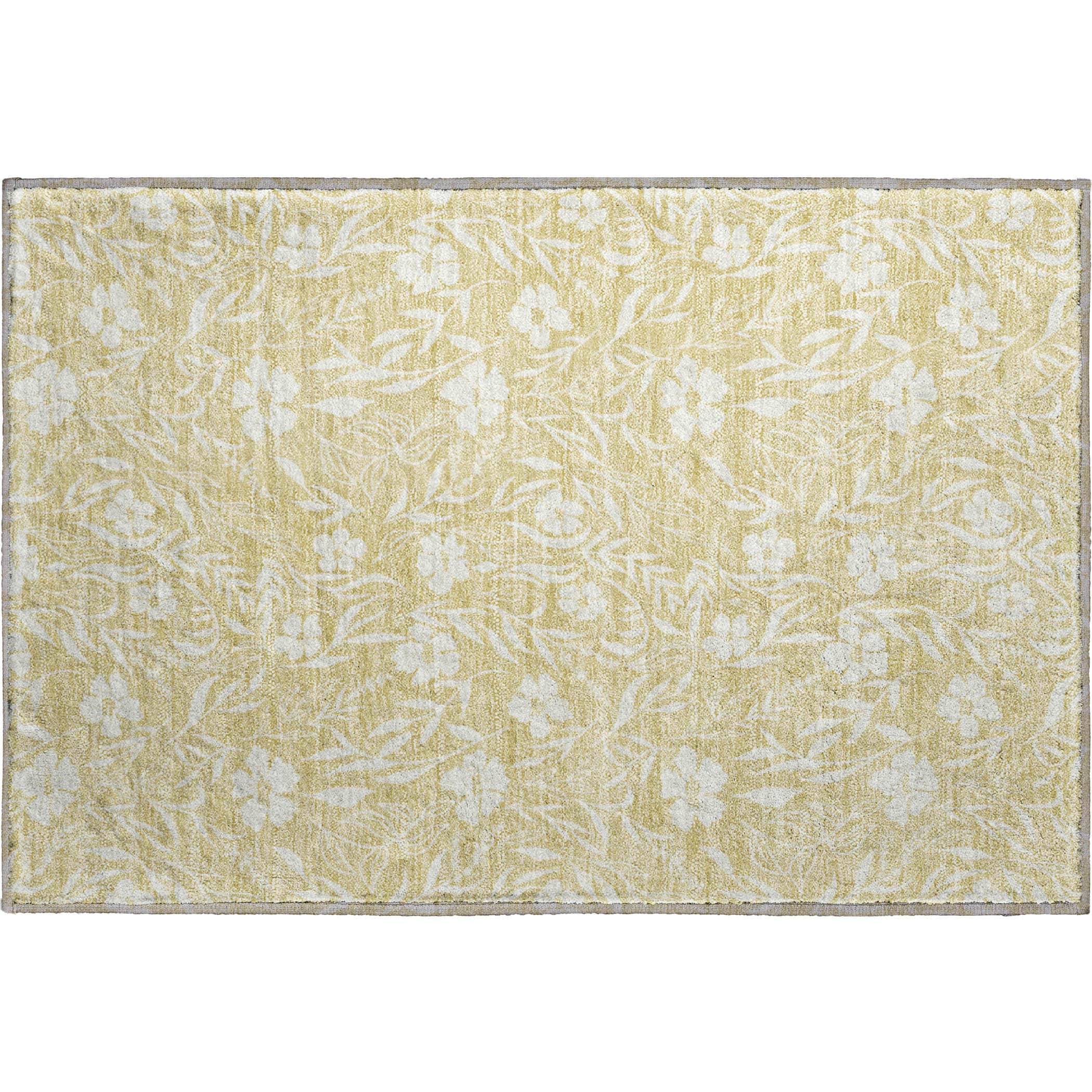 Luxury Washable Indoor/Outdoor Transitional SE4 Wheat Gold Rug 1'8" x 2'6" #shape_Rectangle