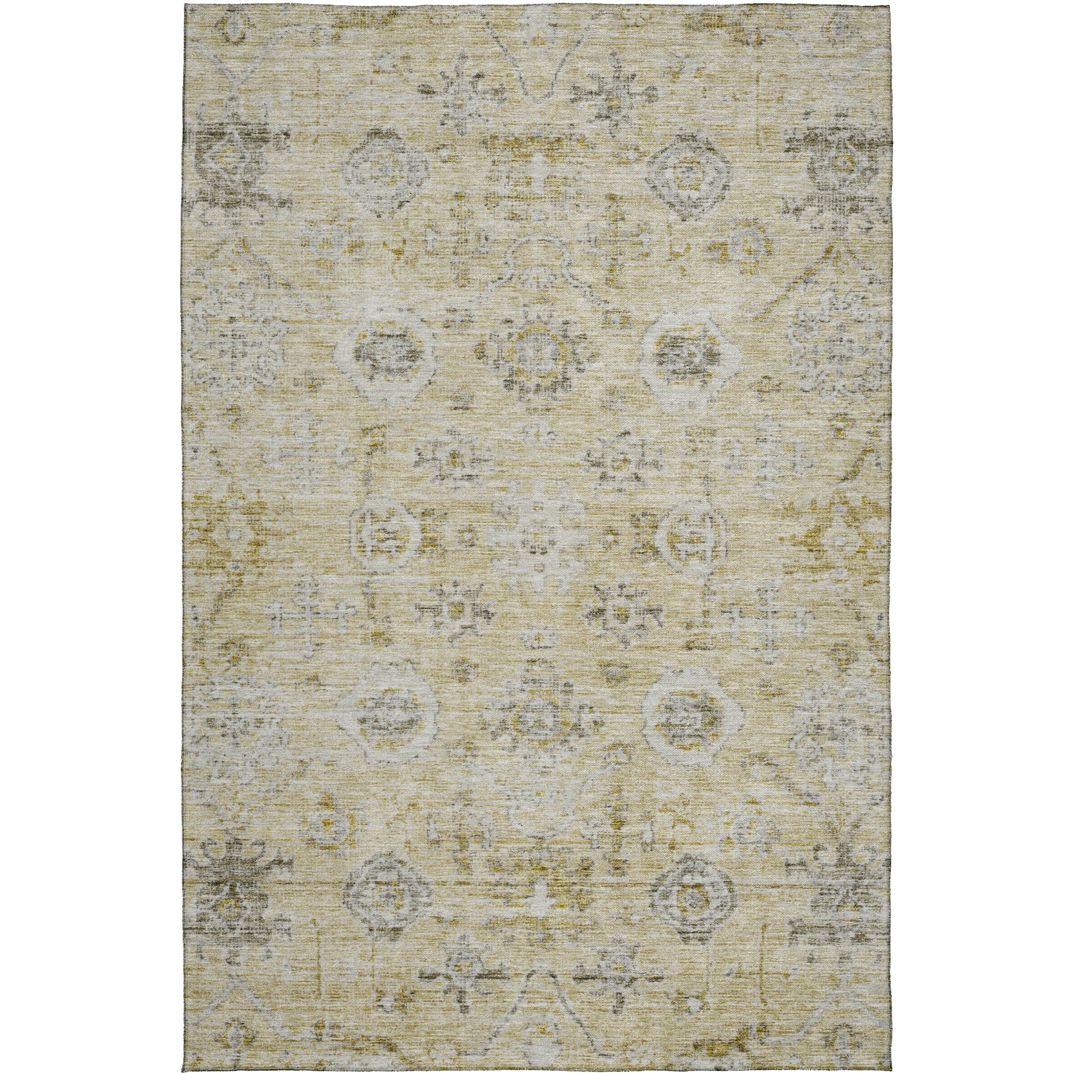 Luxury Washable Indoor/Outdoor traditional SL10 Beige Brown Rug 2'6" x 3'10" #shape_Rectangle