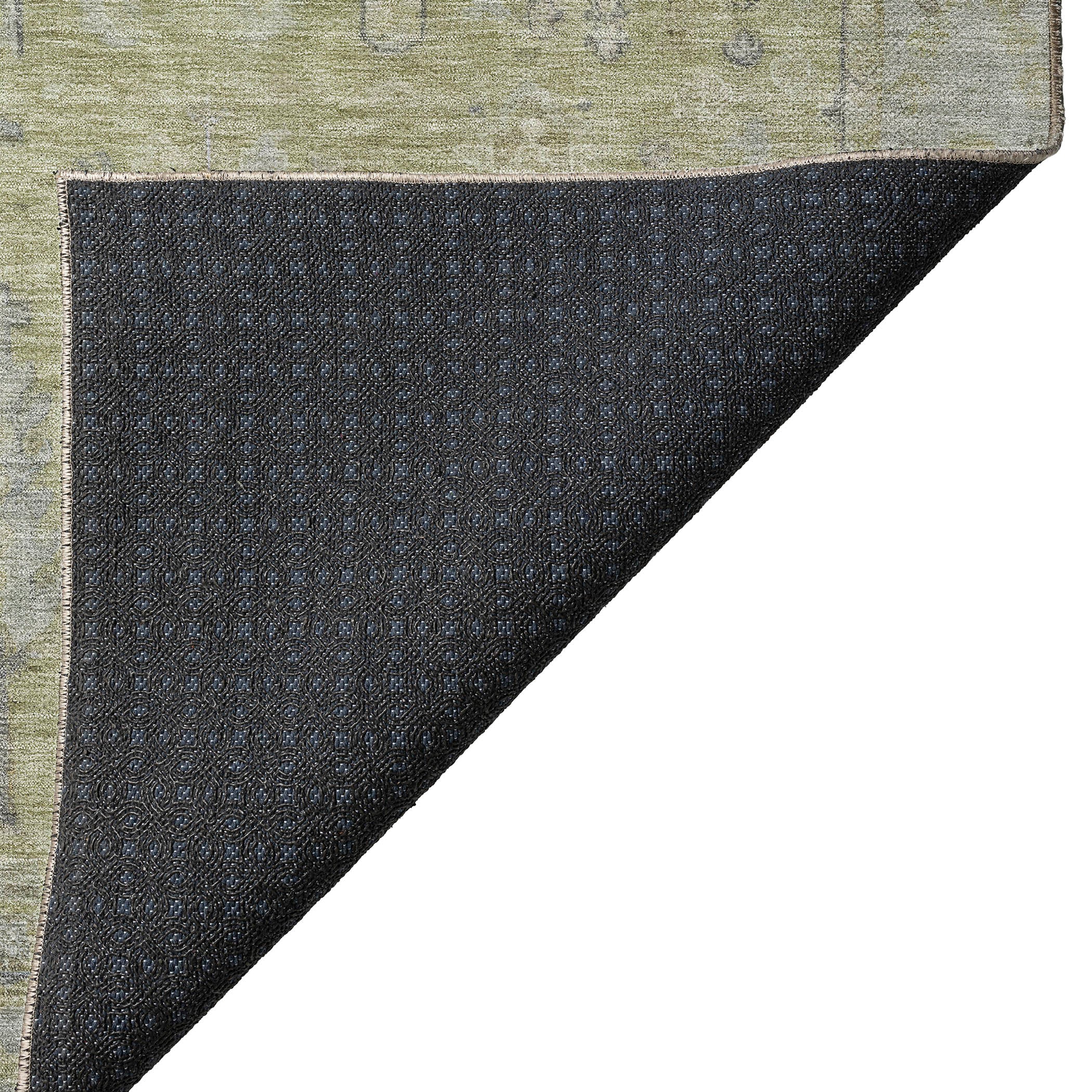 Luxury Washable Indoor/Outdoor traditional SL11 Aloe Green Rug 1'8" x 2'6" #shape_Rectangle
