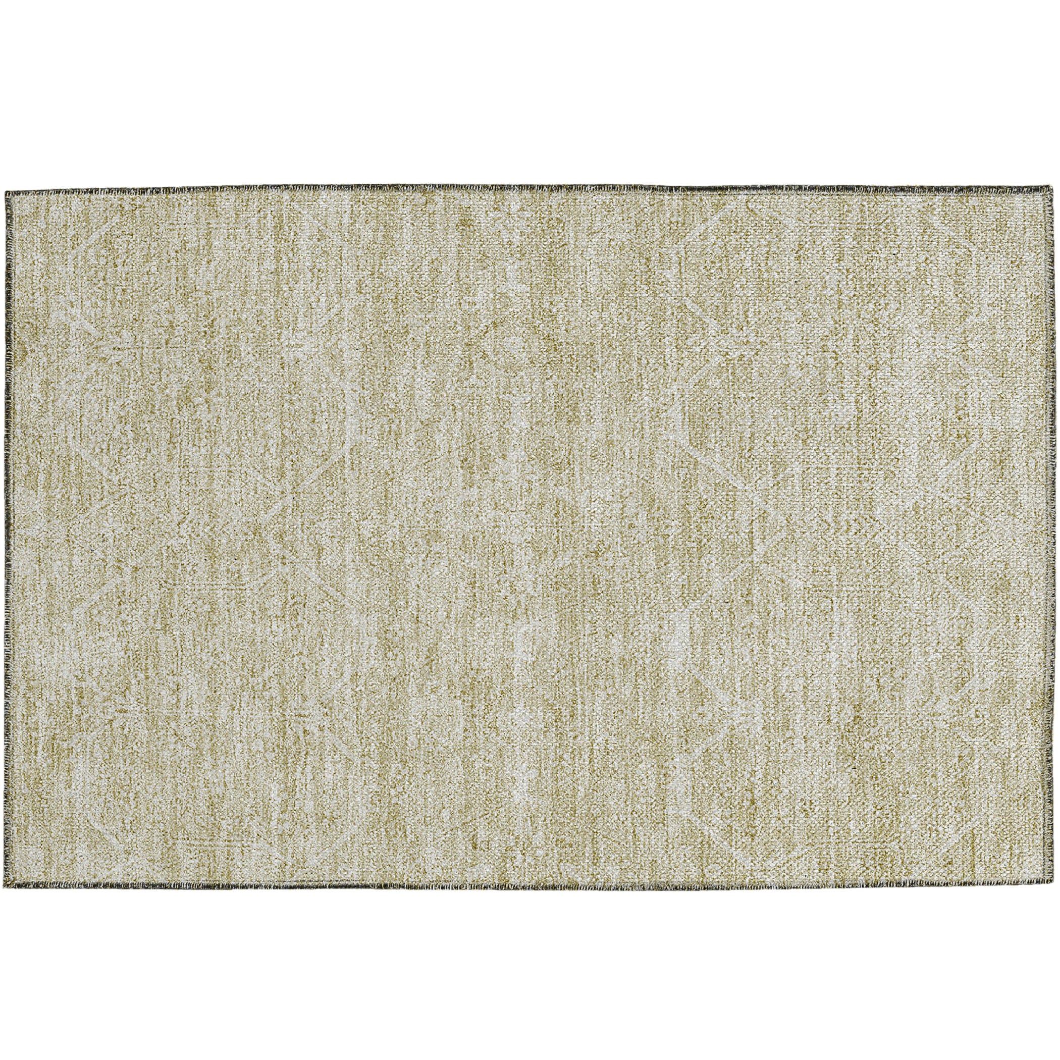 Luxury Washable Indoor/Outdoor transitional SL12 Beige Brown Rug 1'8" x 2'6" #shape_Rectangle