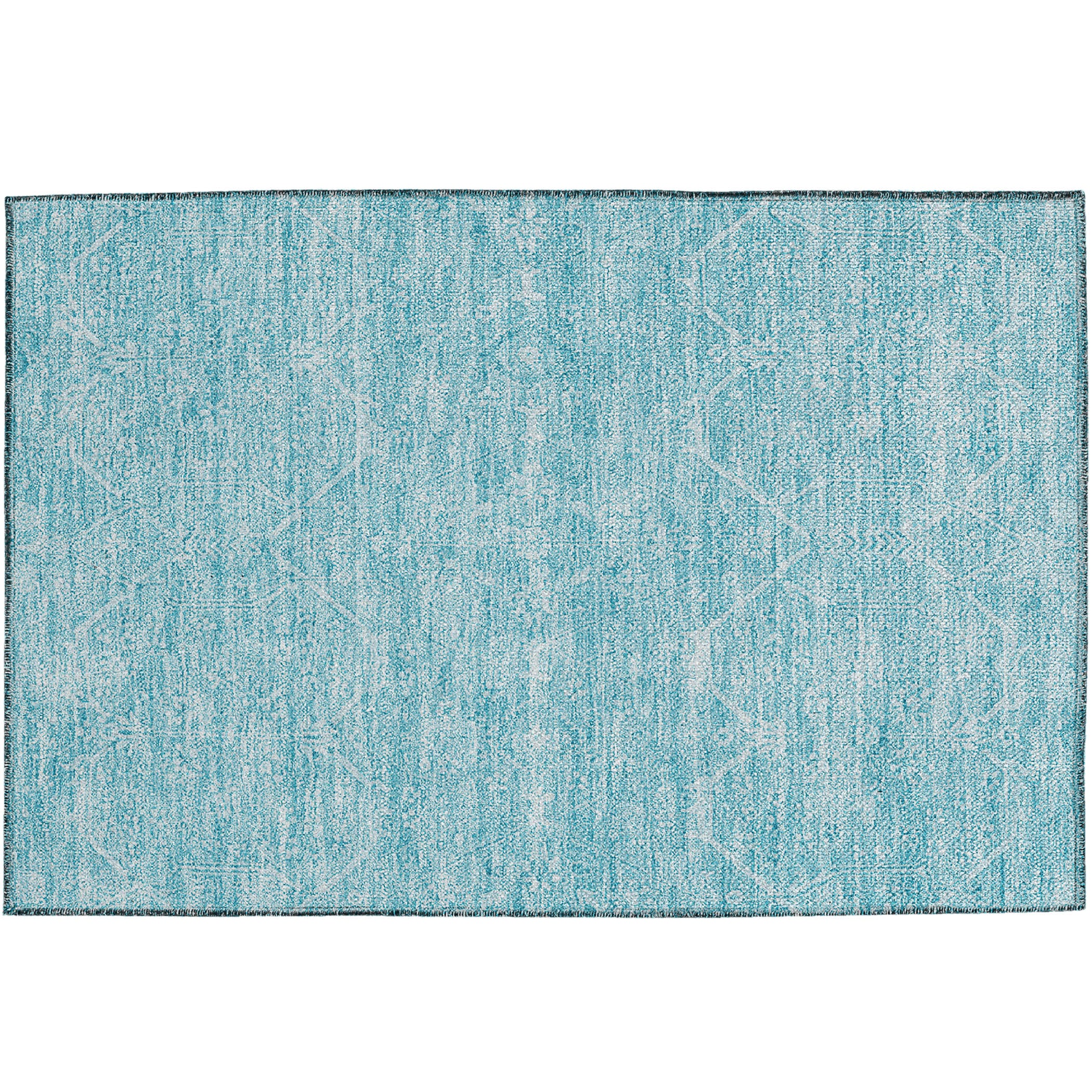 Luxury Washable Indoor/Outdoor transitional SL12 Sky Blue Rug 1'8" x 2'6" #shape_Rectangle
