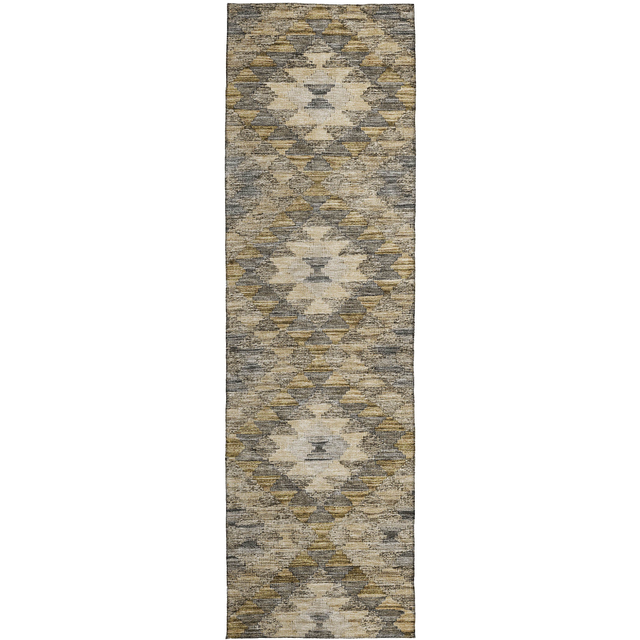 Luxury Washable Indoor/Outdoor transitional SL13 Beige Brown Rug 2'3" x 7'6" #shape_Runner