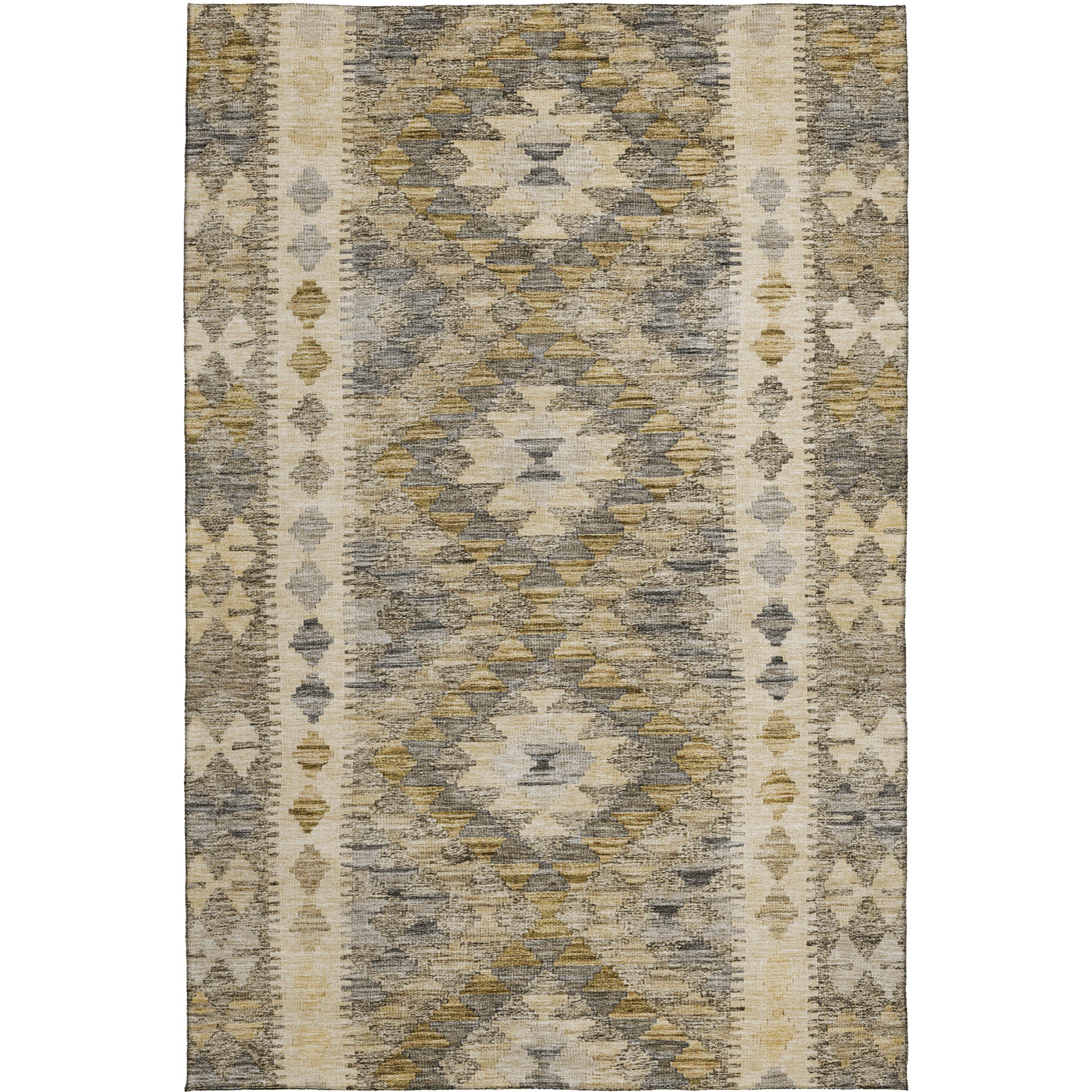 Luxury Washable Indoor/Outdoor transitional SL13 Beige Brown Rug 2'6" x 3'10" #shape_Rectangle