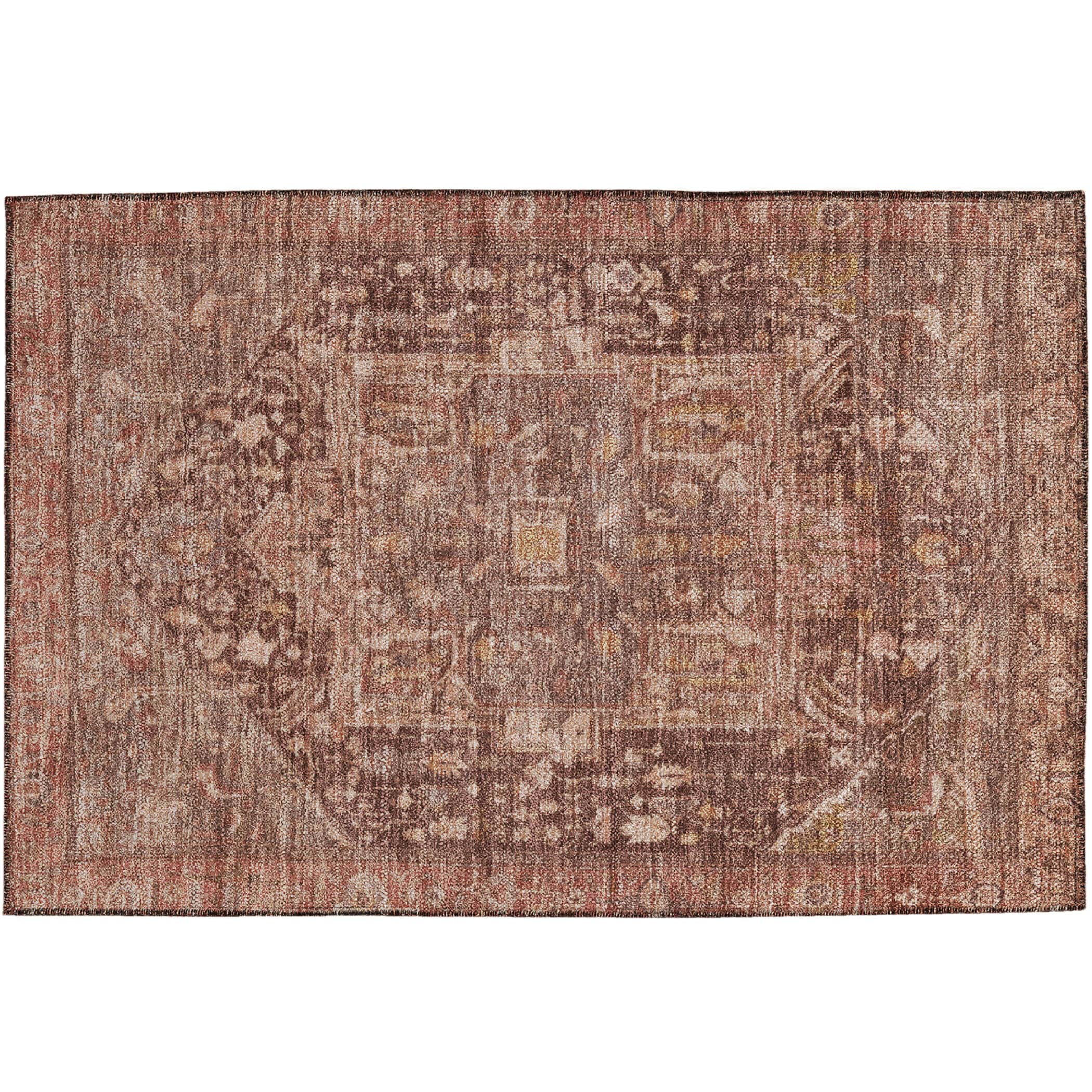 Luxury Washable Indoor/Outdoor traditional SL14 Burgundy Red Rug 1'8" x 2'6" #shape_Rectangle