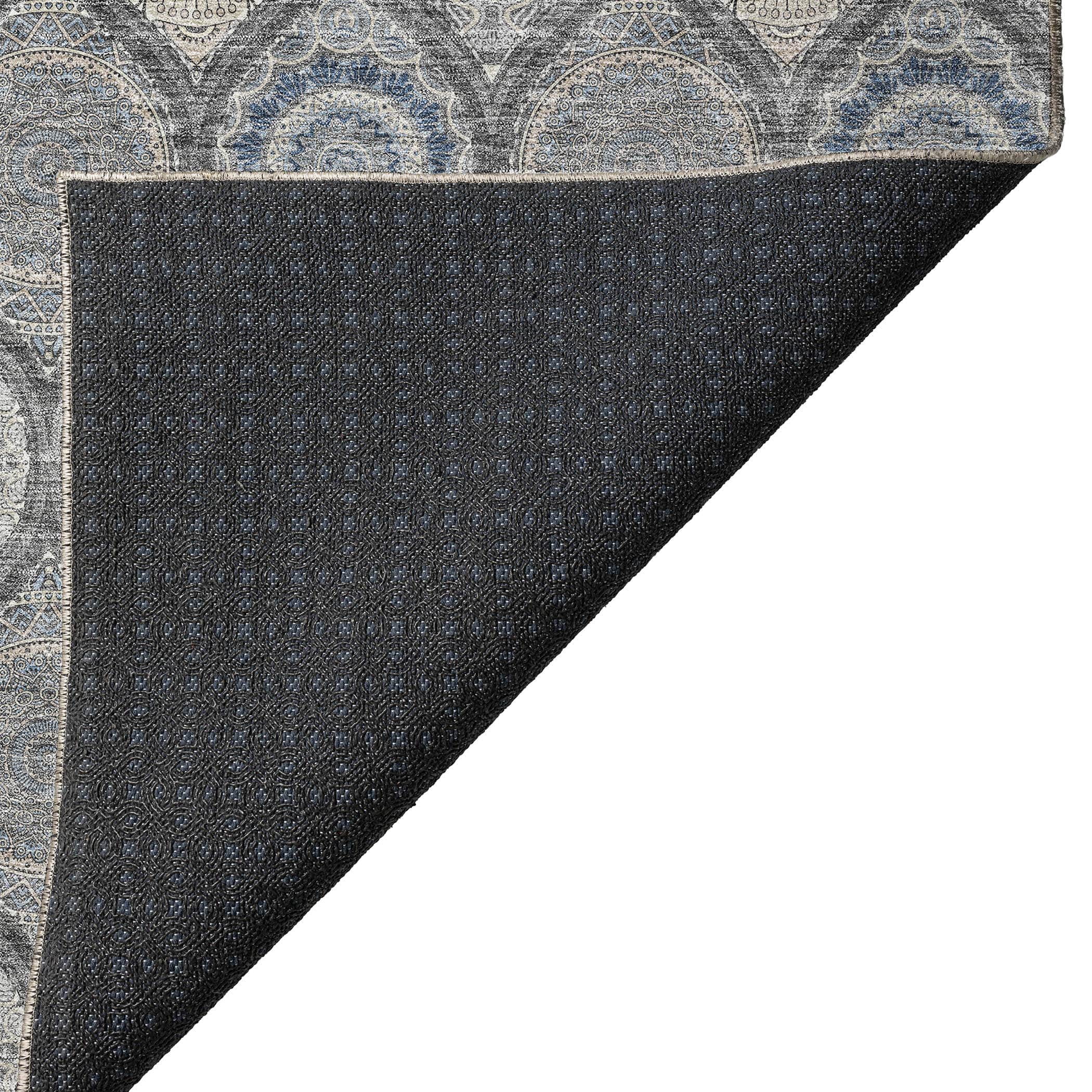 Luxury Washable Indoor/Outdoor transitional SL1 Gray Rug 1'8" x 2'6" #shape_Rectangle