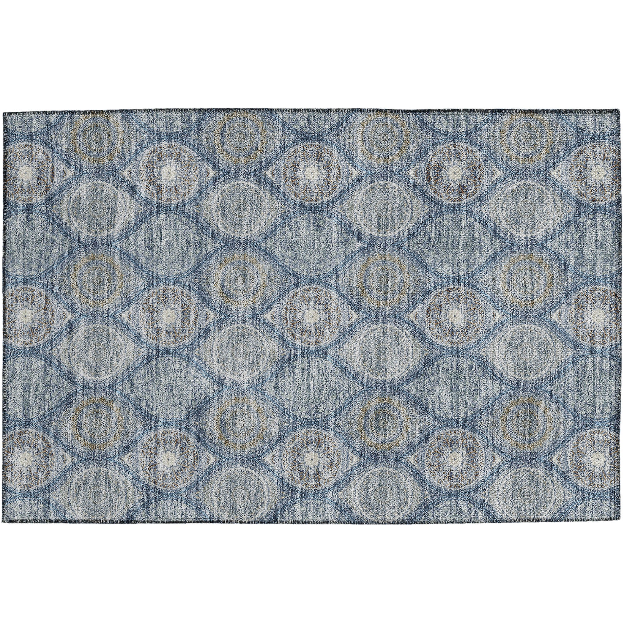 Luxury Washable Indoor/Outdoor transitional SL1 Navy Blue Rug 1'8" x 2'6" #shape_Rectangle