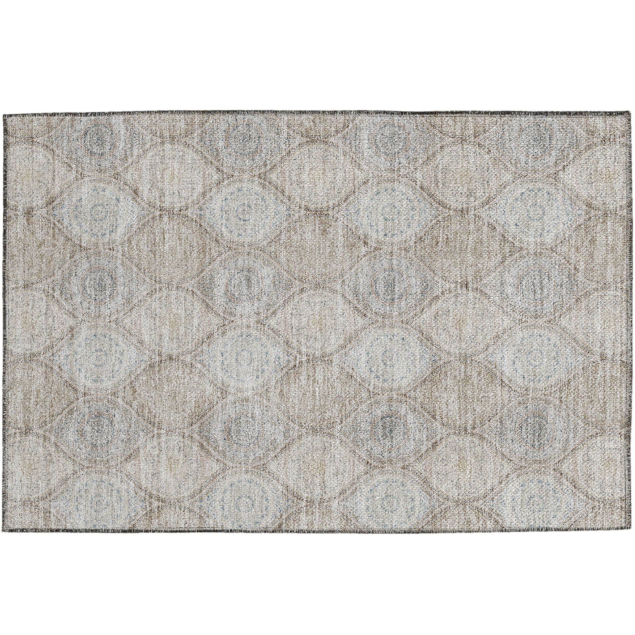 Luxury Washable Indoor/Outdoor transitional SL1 Taupe Brown Rug 1'8" x 2'6" #shape_Rectangle