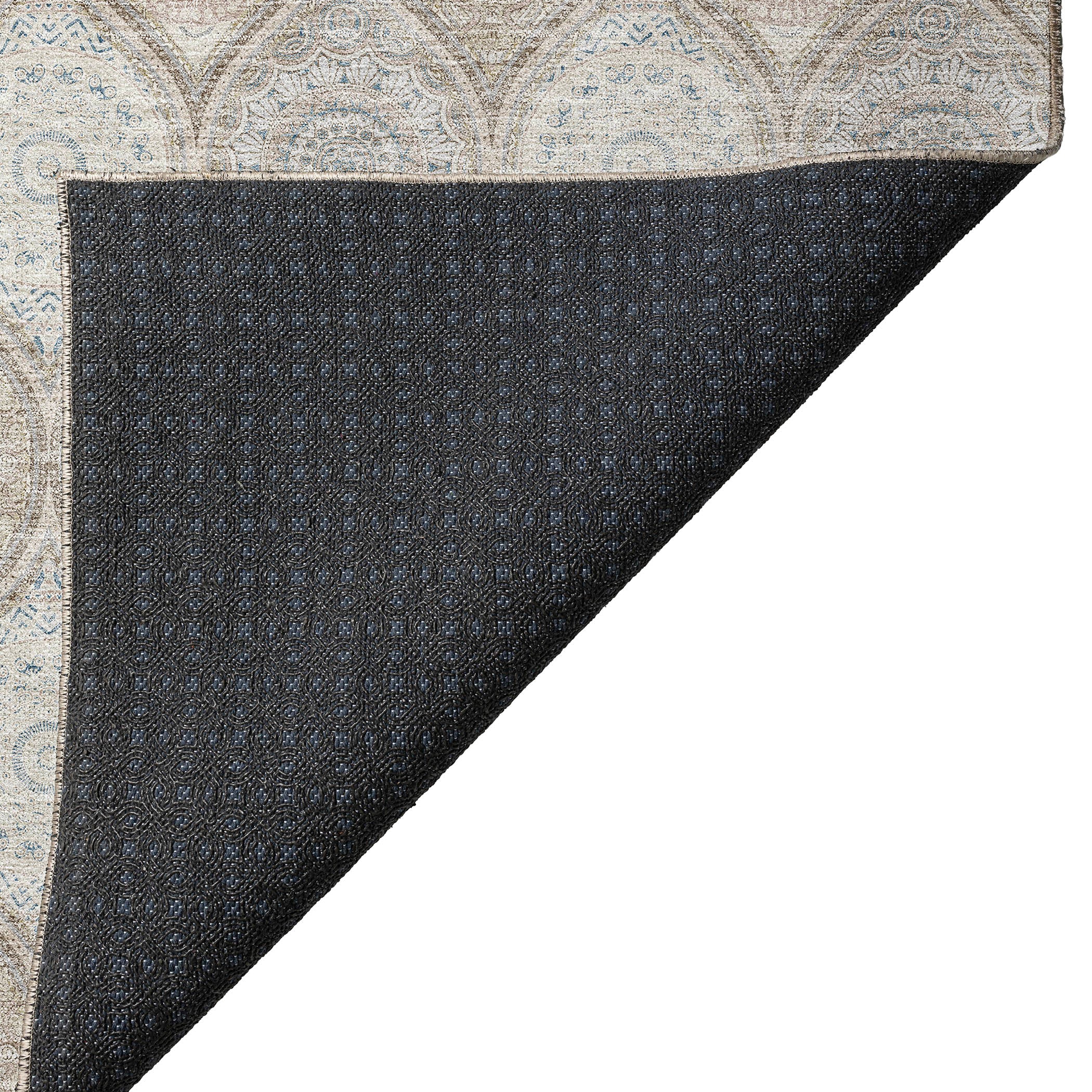 Luxury Washable Indoor/Outdoor transitional SL1 Taupe Brown Rug 1'8" x 2'6" #shape_Rectangle