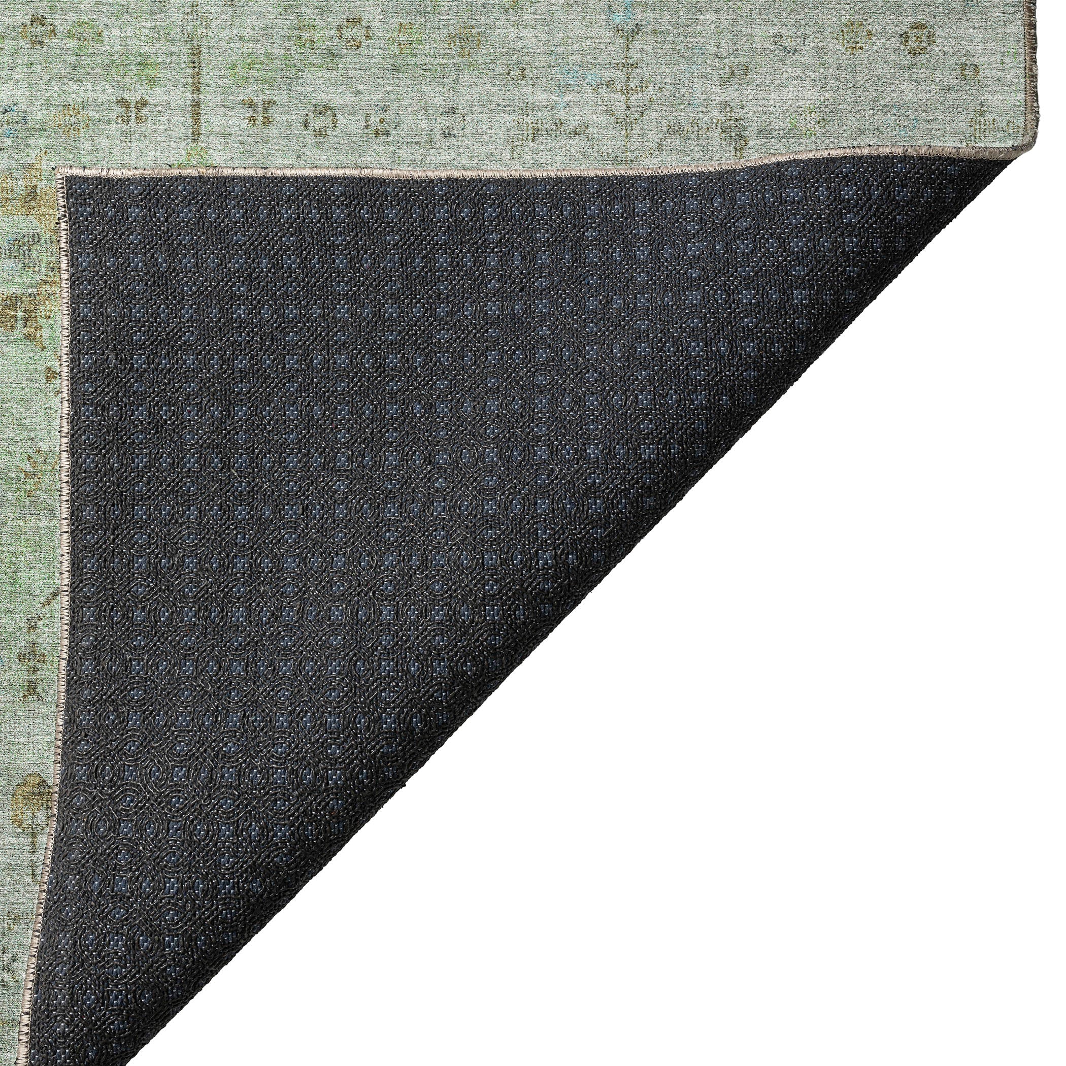 Luxury Washable Indoor/Outdoor traditional SL4 Aloe Green Rug 1'8" x 2'6" #shape_Rectangle