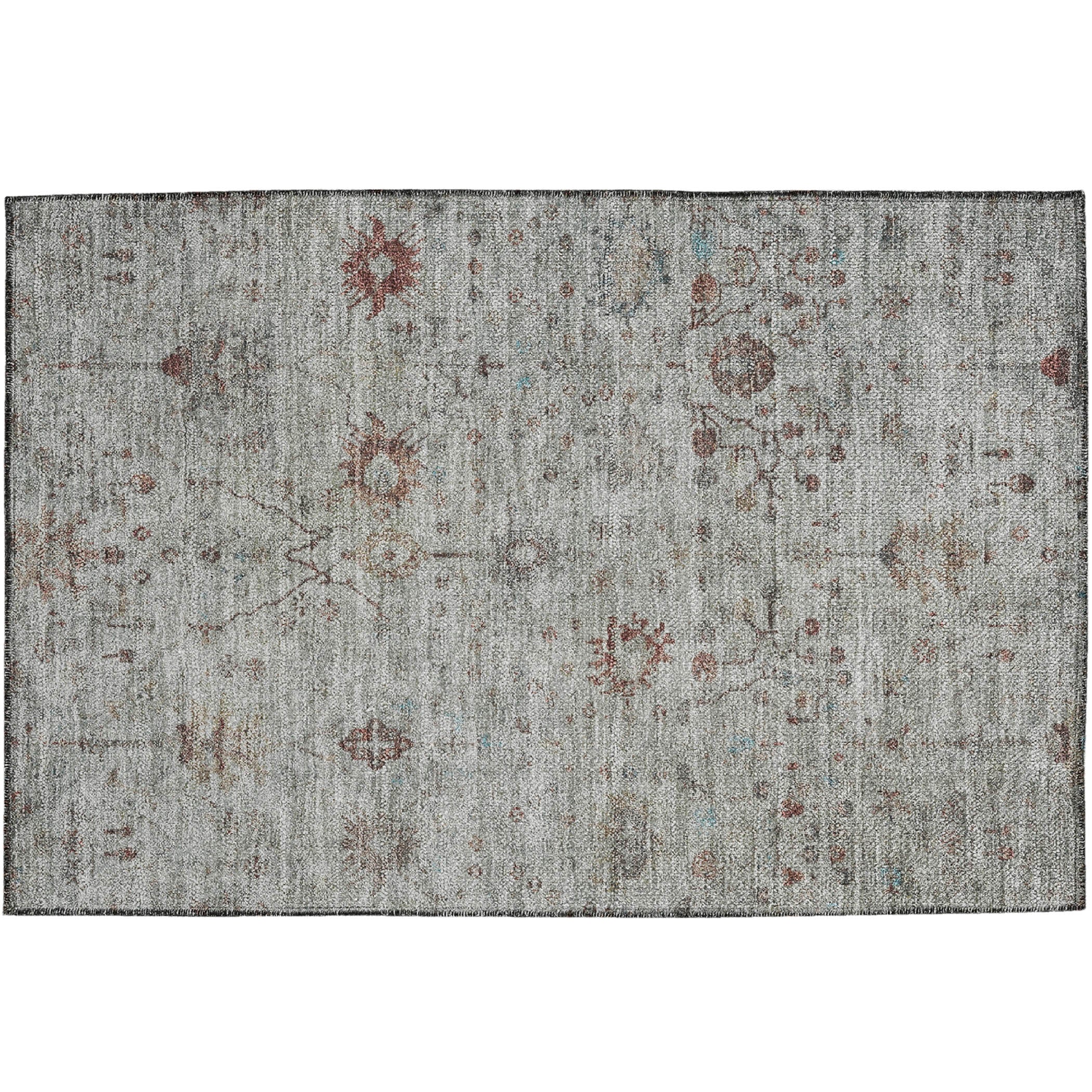 Luxury Washable Indoor/Outdoor traditional SL4 Gray Rug 1'8" x 2'6" #shape_Rectangle