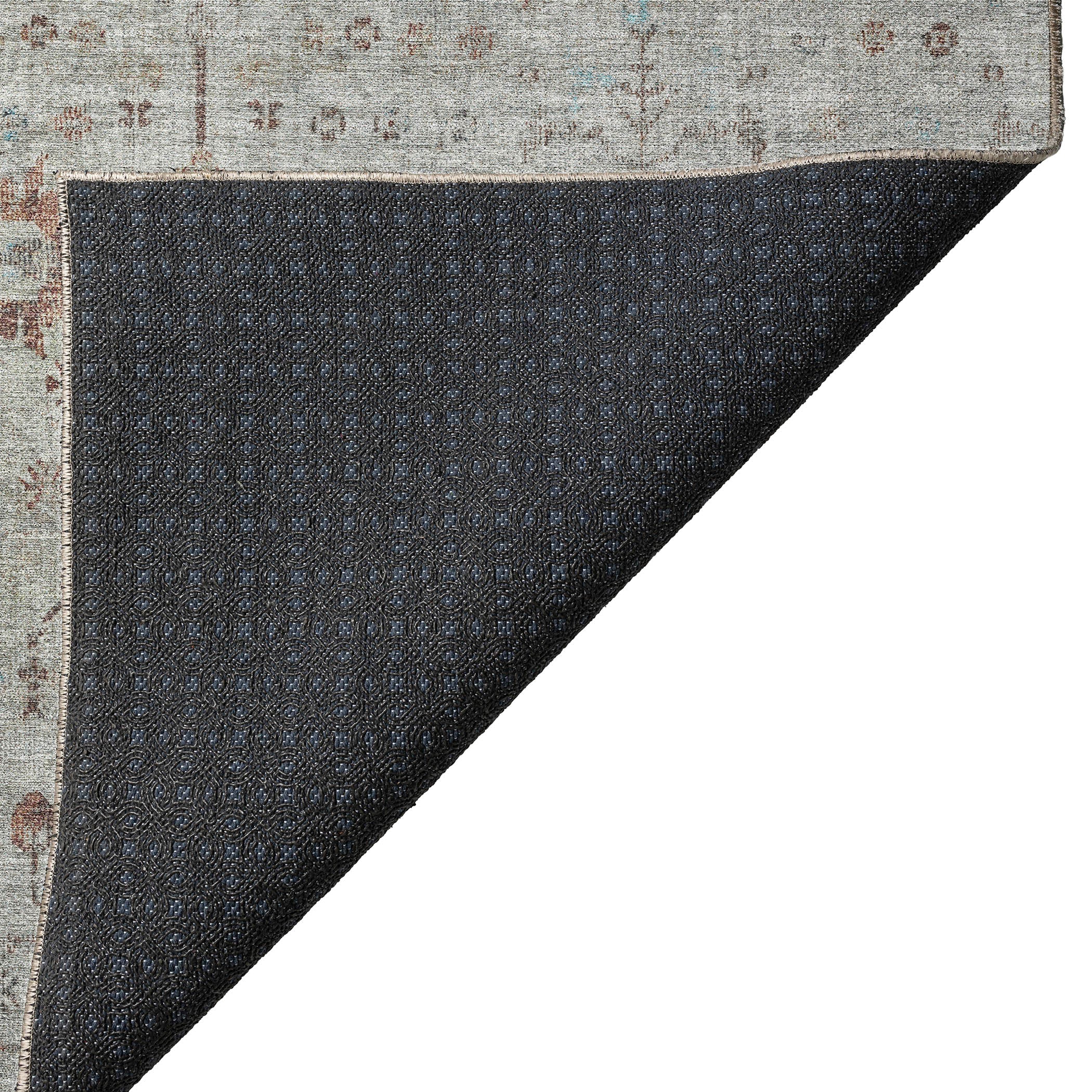 Luxury Washable Indoor/Outdoor traditional SL4 Gray Rug 1'8" x 2'6" #shape_Rectangle