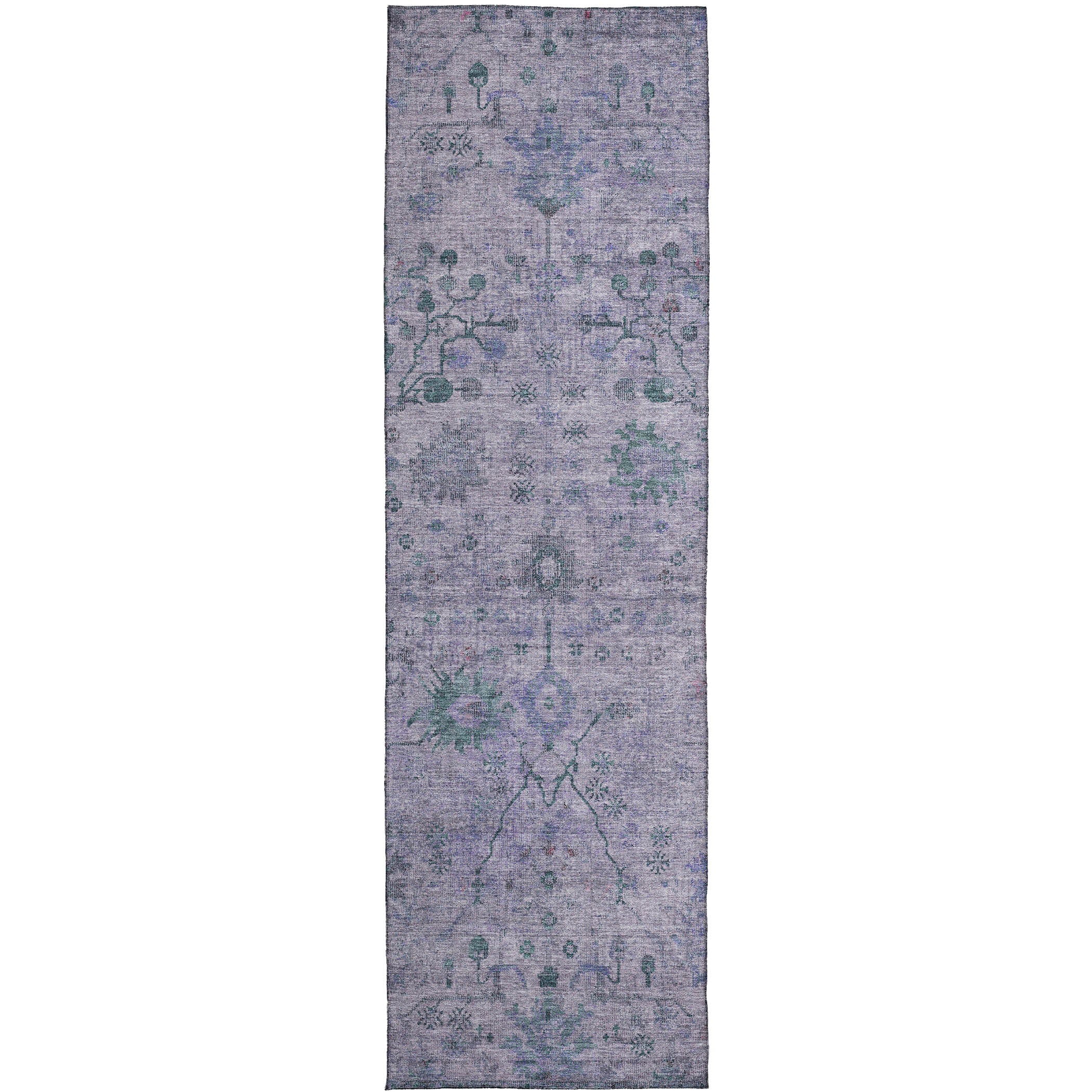 Luxury Washable Indoor/Outdoor traditional SL4 Lavender Purple Rug 2'3" x 7'6" #shape_Runner