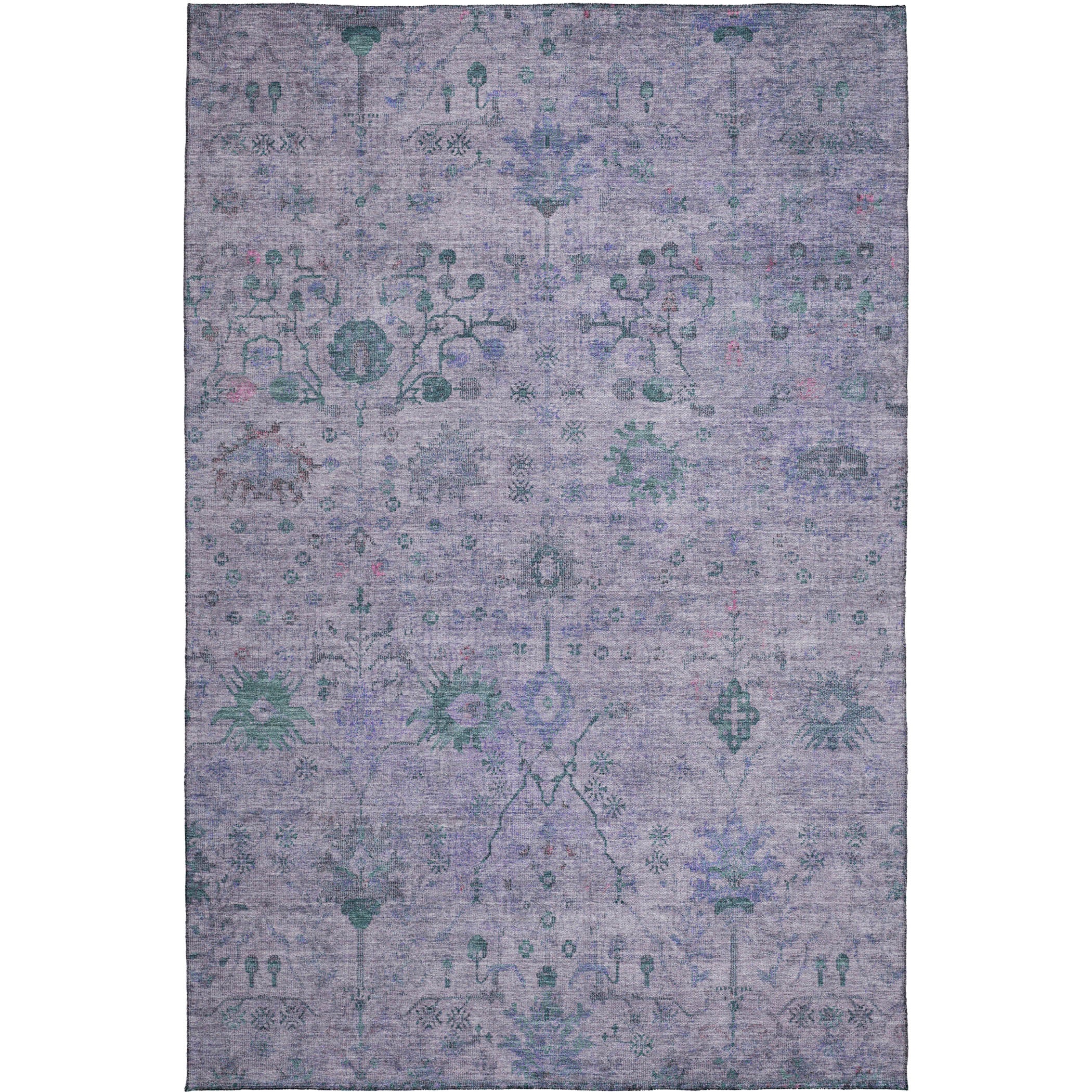 Luxury Washable Indoor/Outdoor traditional SL4 Lavender Purple Rug 2'6" x 3'10" #shape_Rectangle