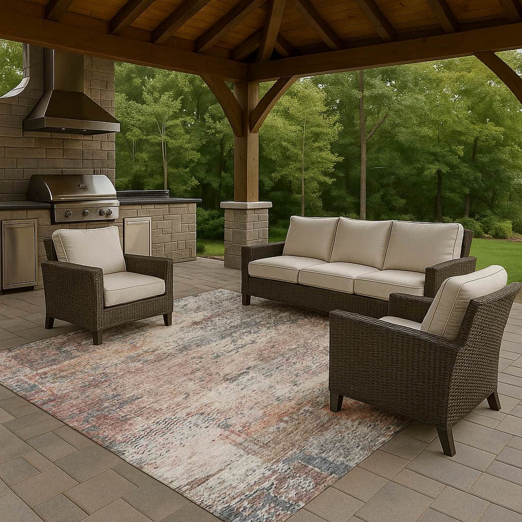 Luxury Washable Indoor/Outdoor transitional SL5 Gray Rug 2'6" x 3'10" #shape_Rectangle