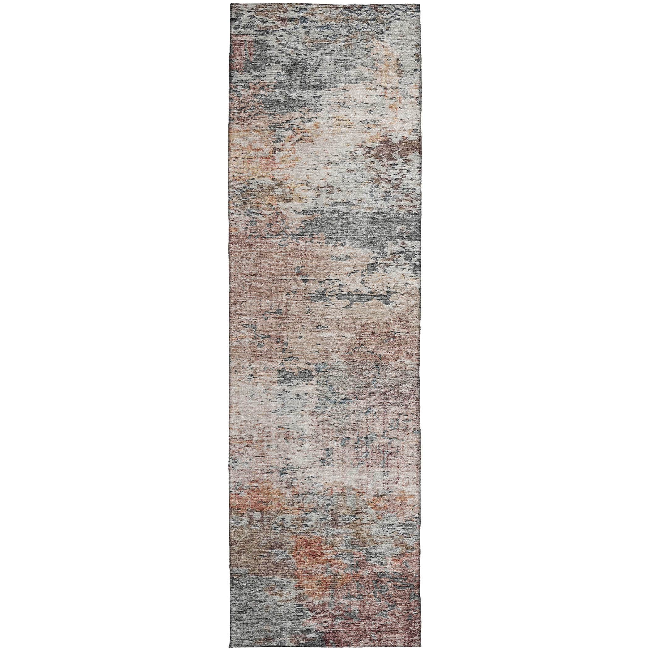 Luxury Washable Indoor/Outdoor transitional SL5 Gray Rug 2'3" x 7'6" #shape_Runner