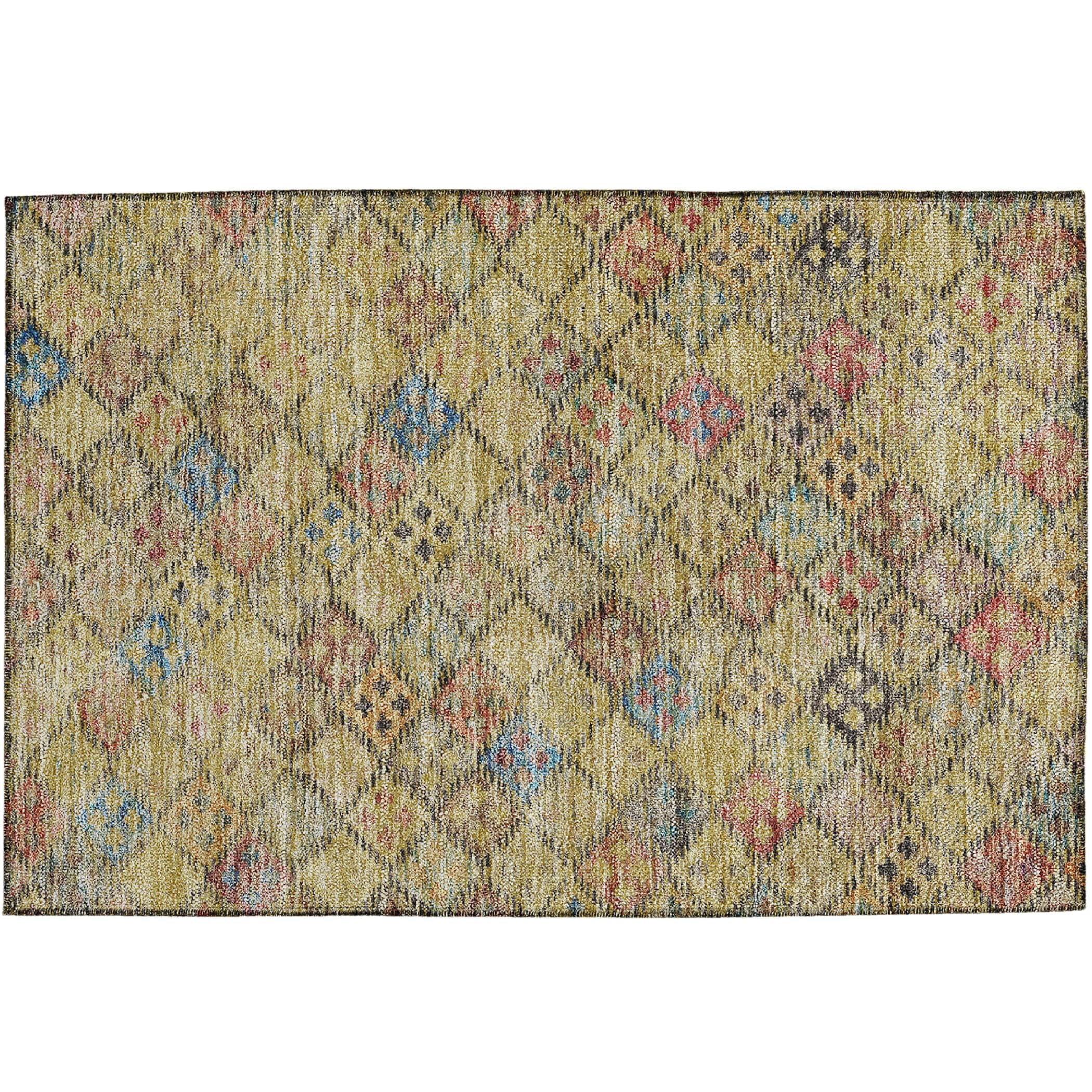 Luxury Washable Indoor/Outdoor transitional SL6 Gold Rug 1'8" x 2'6" #shape_Rectangle