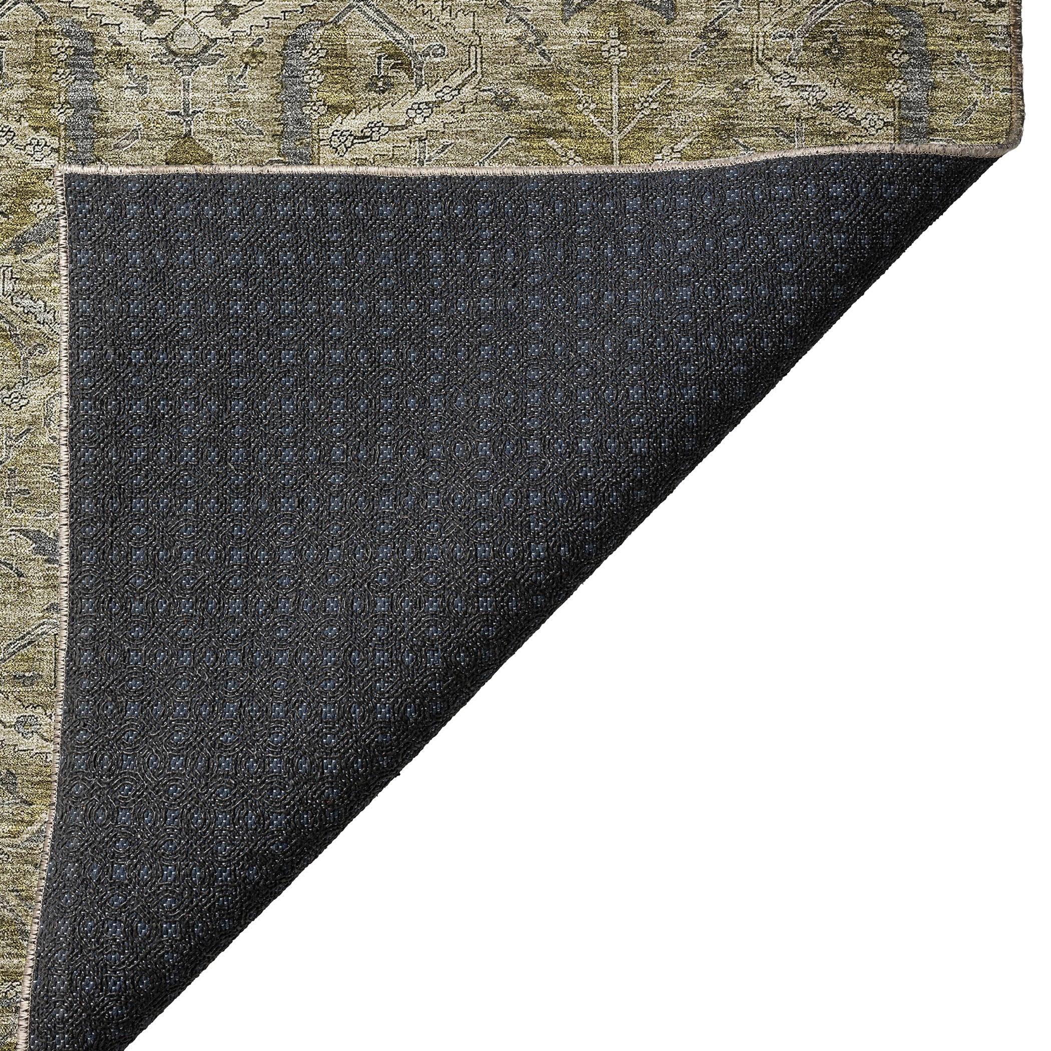 Luxury Washable Indoor/Outdoor transitional SL7 Taupe Brown Rug 1'8" x 2'6" #shape_Rectangle