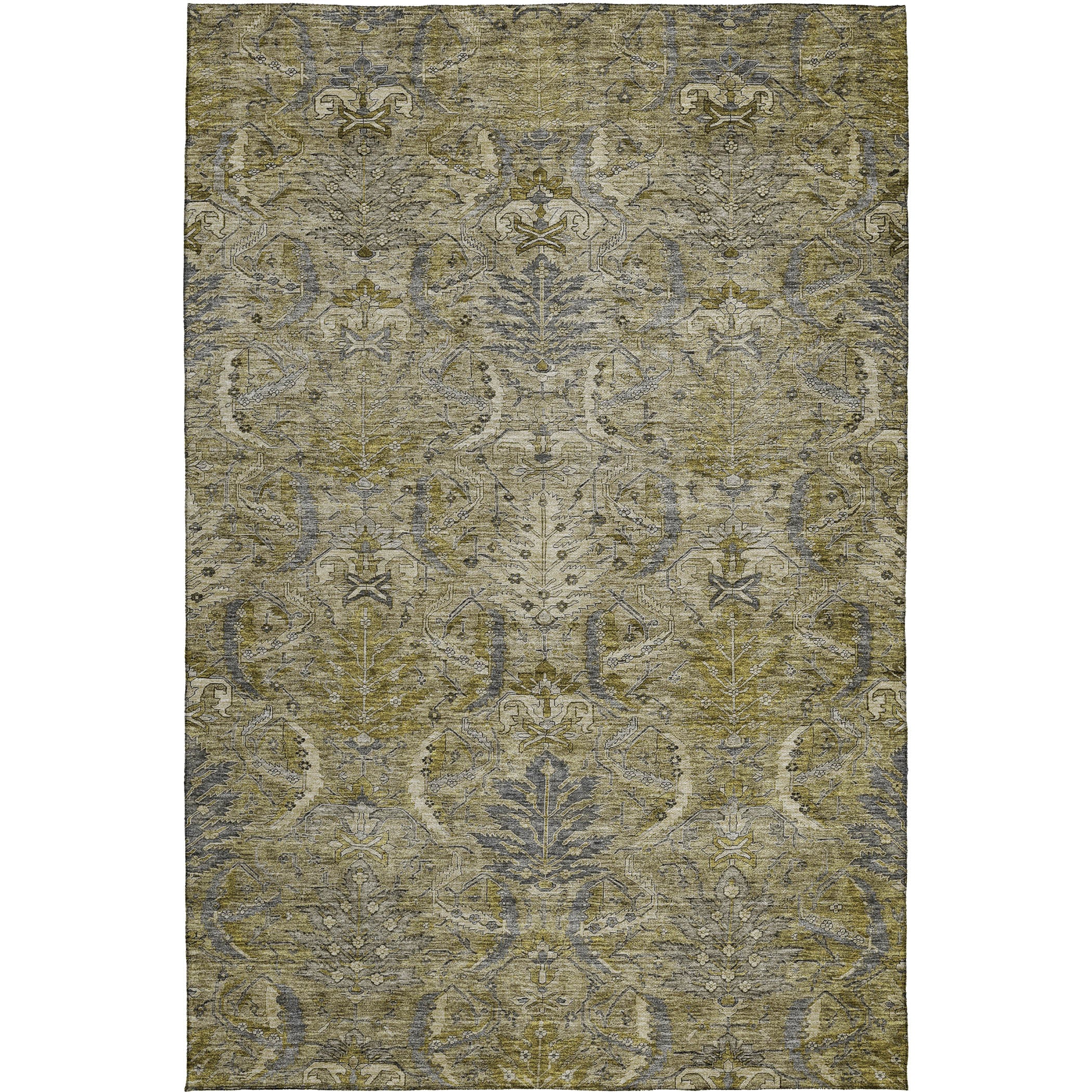 Luxury Washable Indoor/Outdoor transitional SL7 Taupe Brown Rug 2'6" x 3'10" #shape_Rectangle