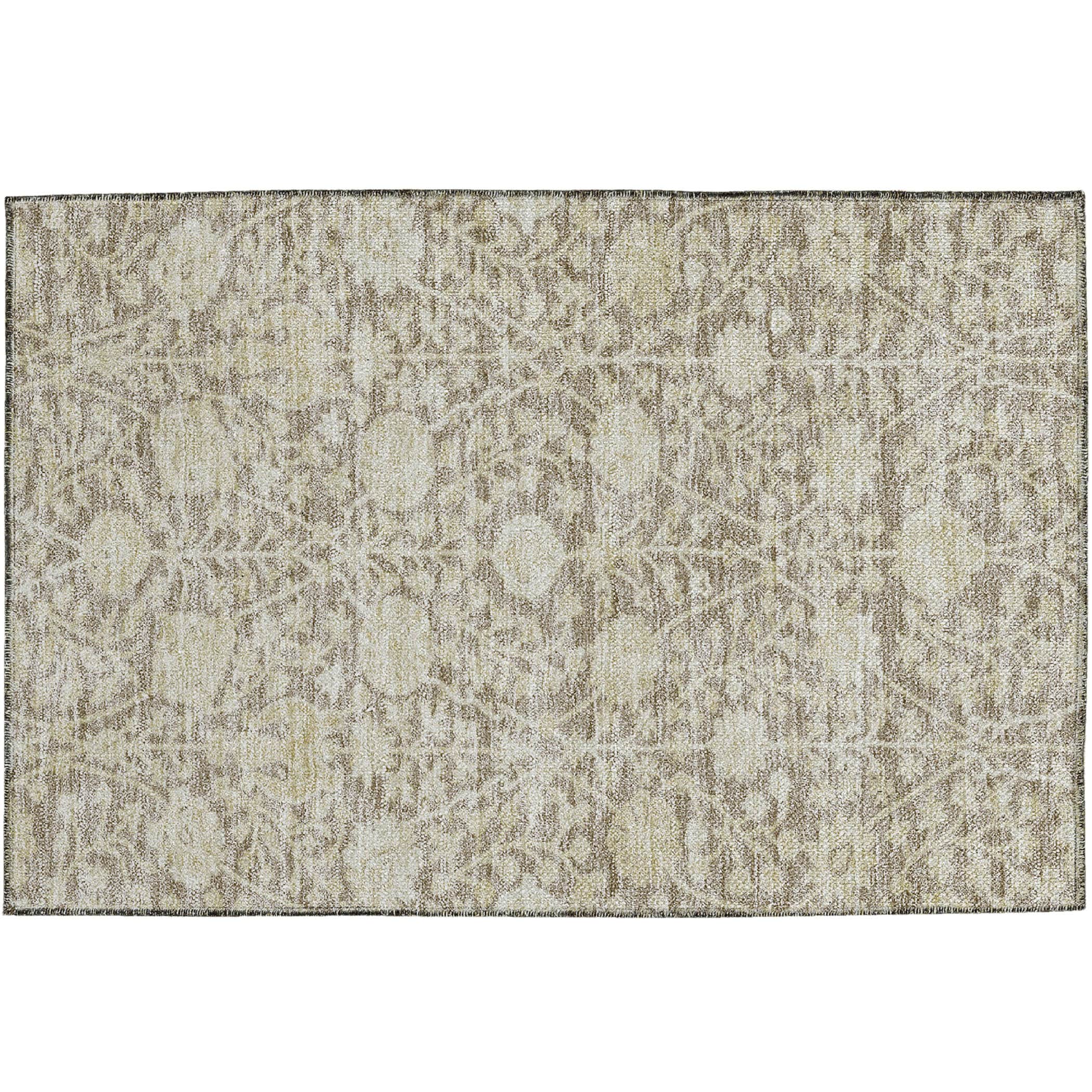 Luxury Washable Indoor/Outdoor transitional SL8 Mocha Brown Rug 1'8" x 2'6" #shape_Rectangle
