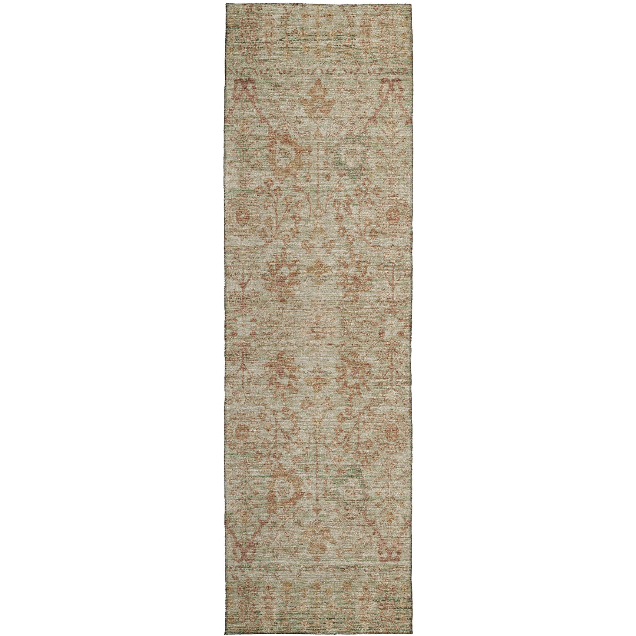 Luxury Washable Indoor/Outdoor traditional SL9 Beige Ivory Rug 2'3" x 7'6" #shape_Runner