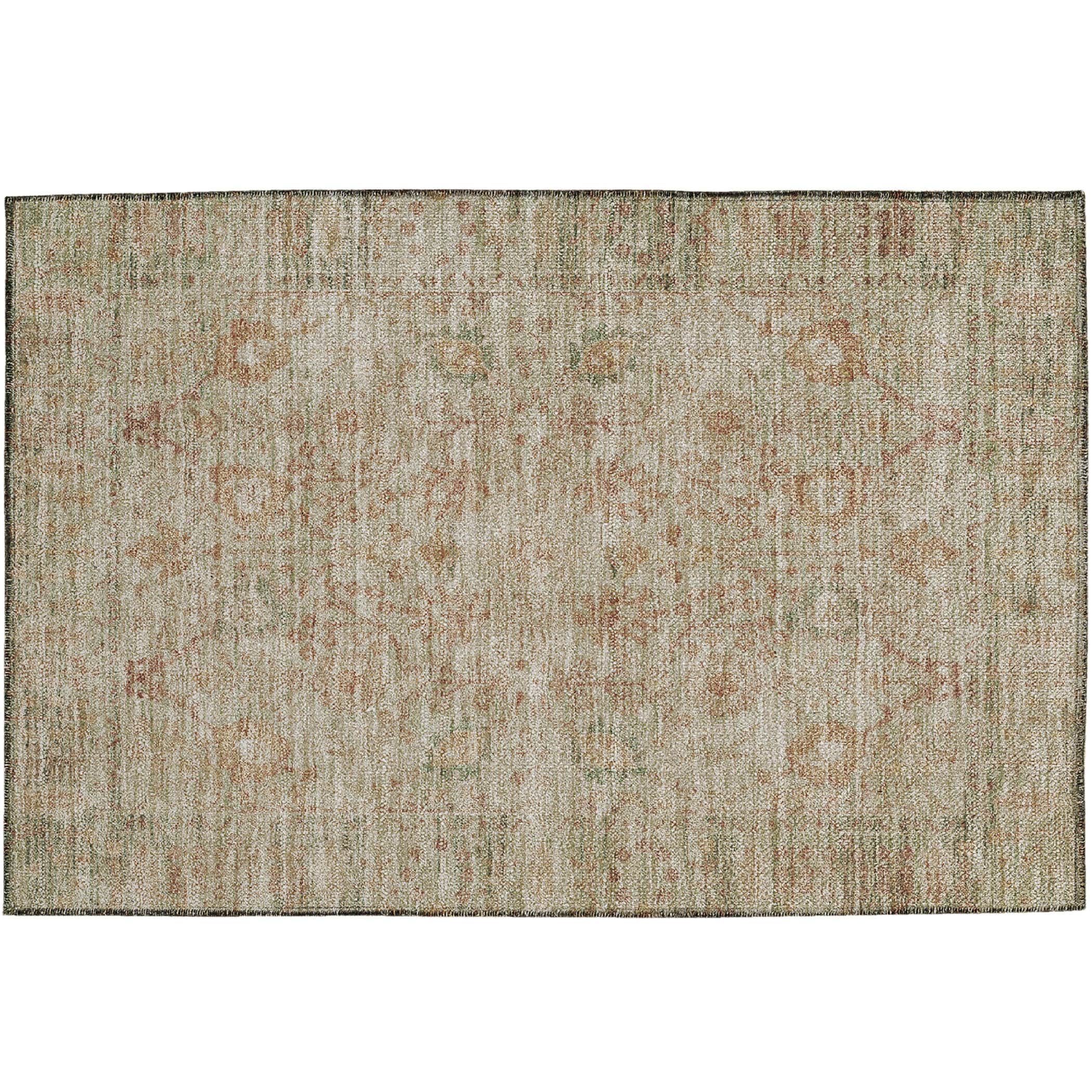 Luxury Washable Indoor/Outdoor traditional SL9 Beige Ivory Rug 1'8" x 2'6" #shape_Rectangle
