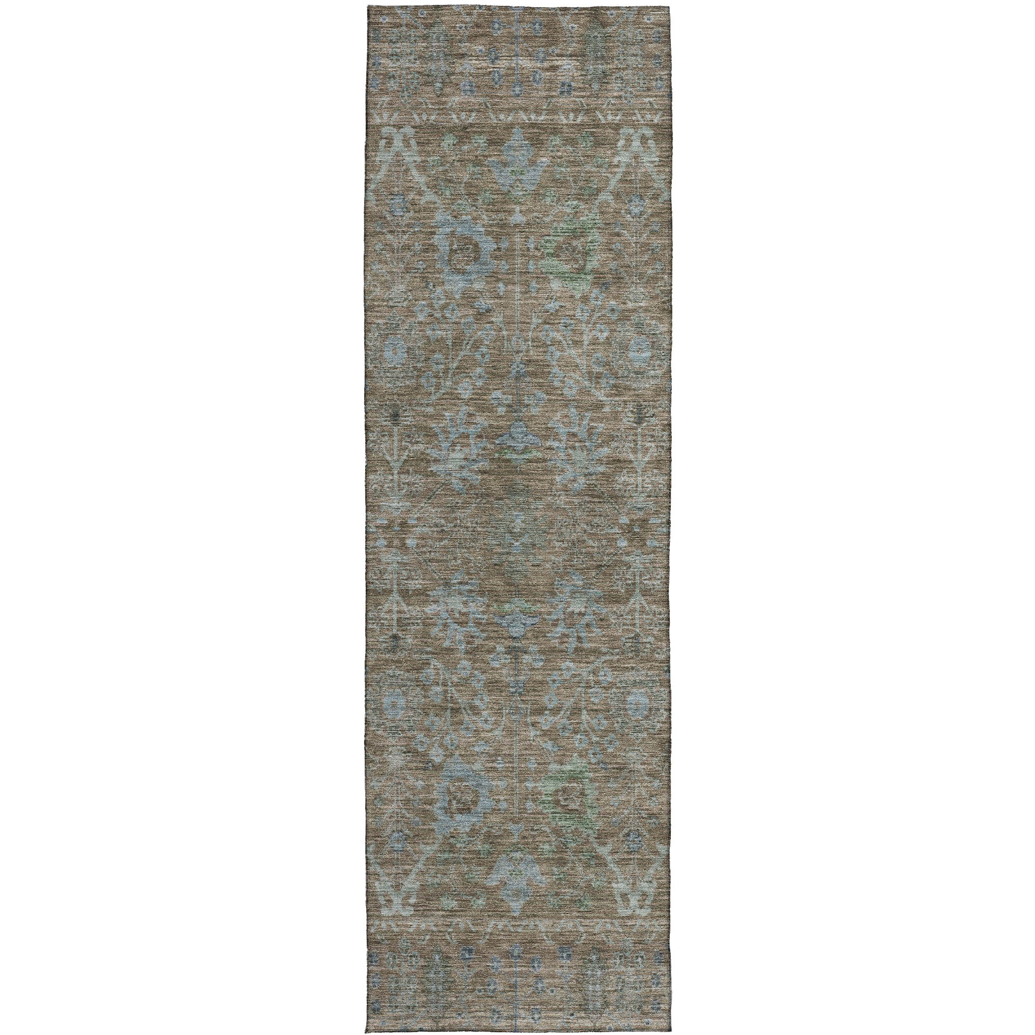 Luxury Washable Indoor/Outdoor traditional SL9 Brown Rug 2'3" x 7'6" #shape_Runner