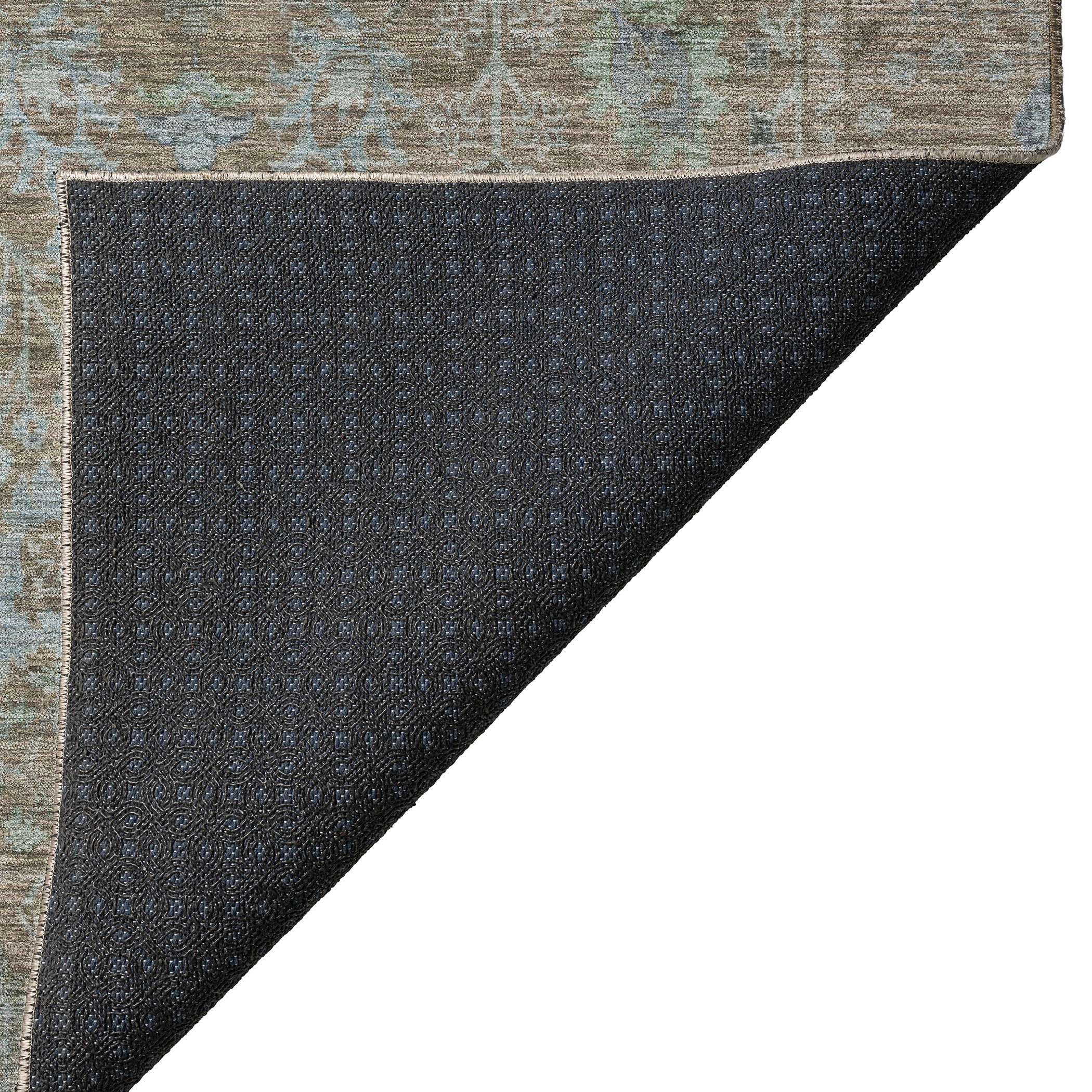 Luxury Washable Indoor/Outdoor traditional SL9 Brown Rug 1'8" x 2'6" #shape_Rectangle