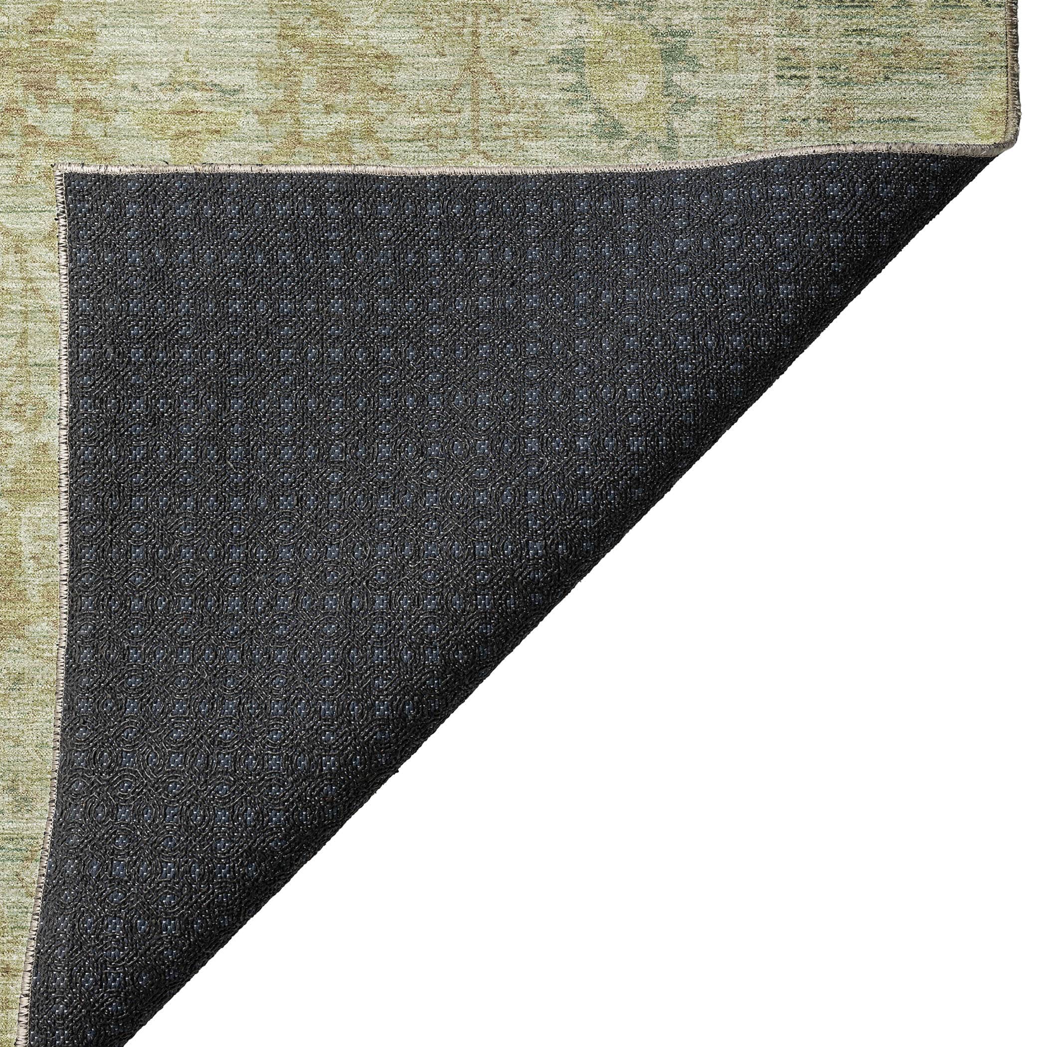 Luxury Washable Indoor/Outdoor traditional SL9 Sage Green Rug 1'8" x 2'6" #shape_Rectangle