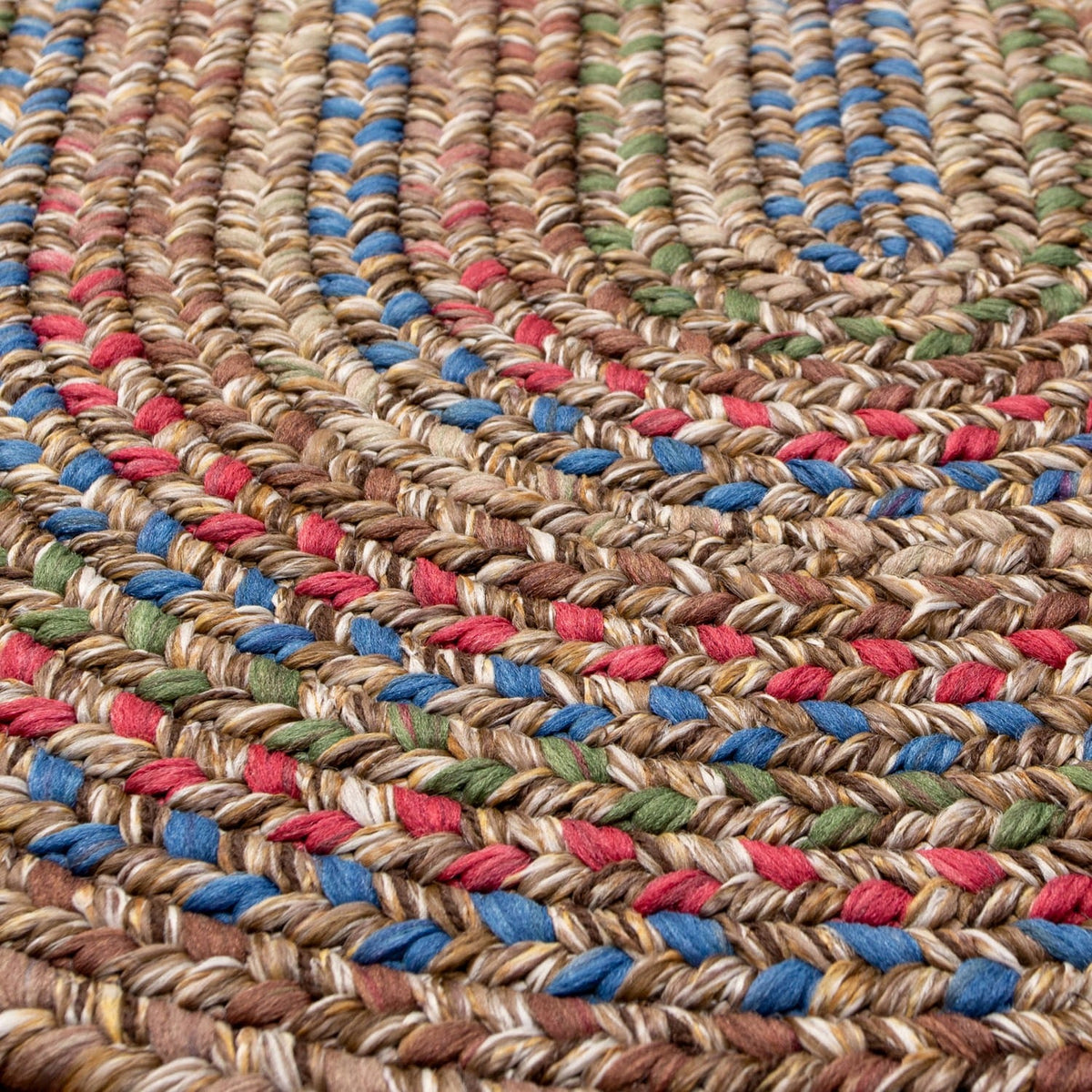 Close-up of the Brown Portsmouth braid and yarn colors