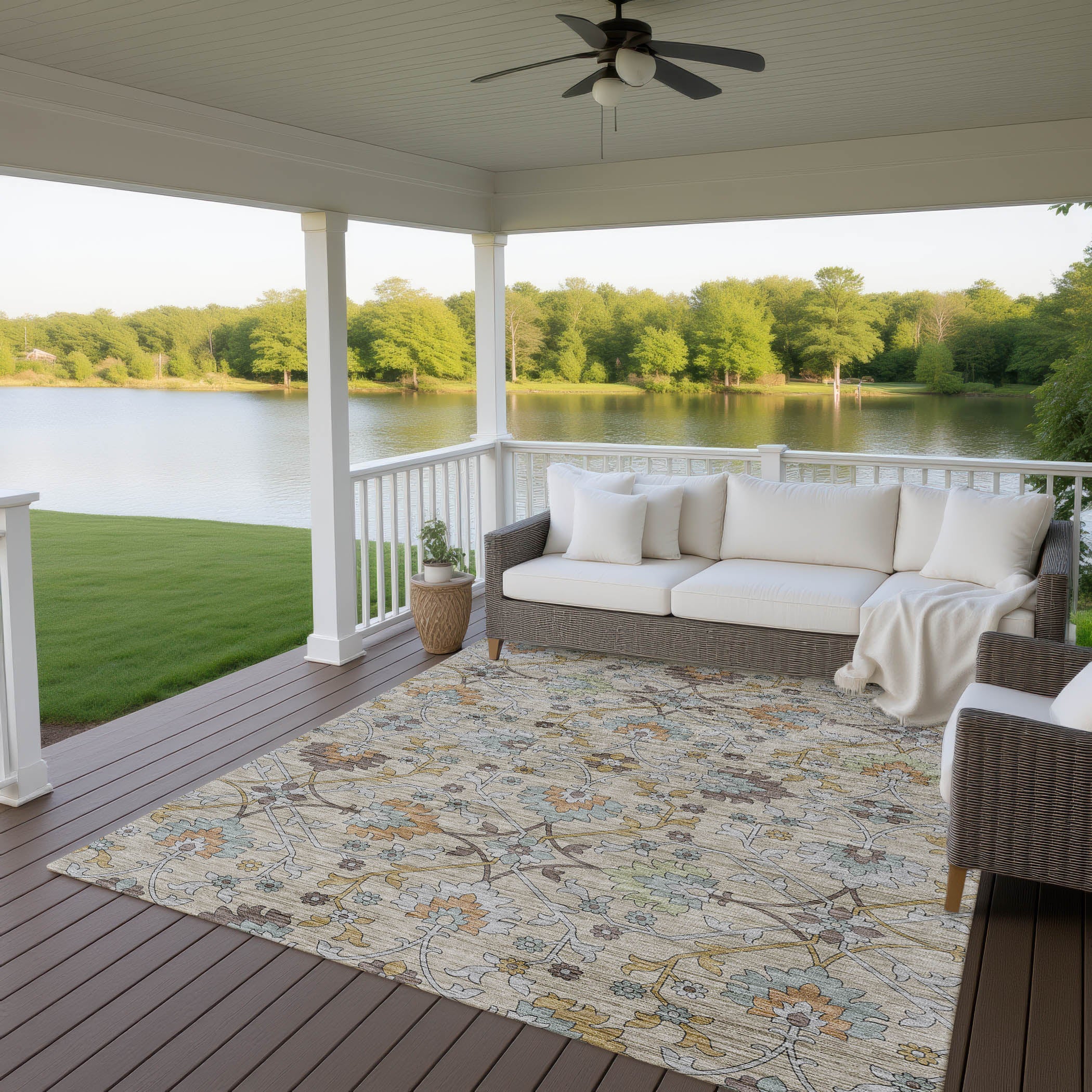 Indoor/Outdoor Transitional SR1 Flax Ivory Rug 2'6" x 3'10" #shape_Rectangle