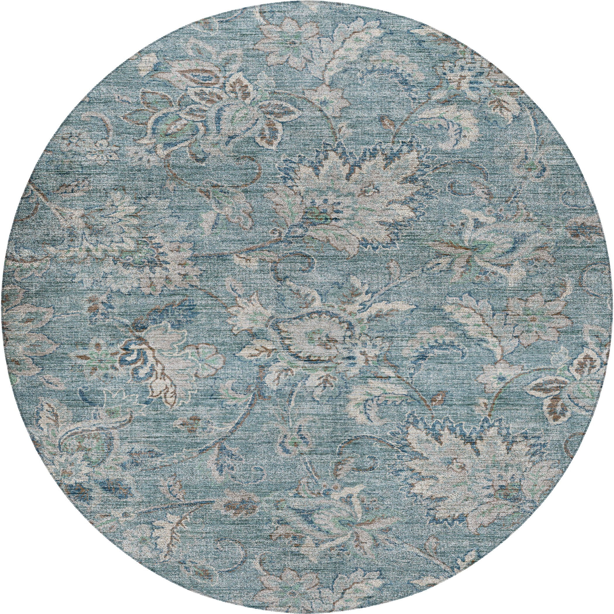 Indoor/Outdoor Transitional SR2 Baltic Blue Rug 8' x 8' #shape_Round