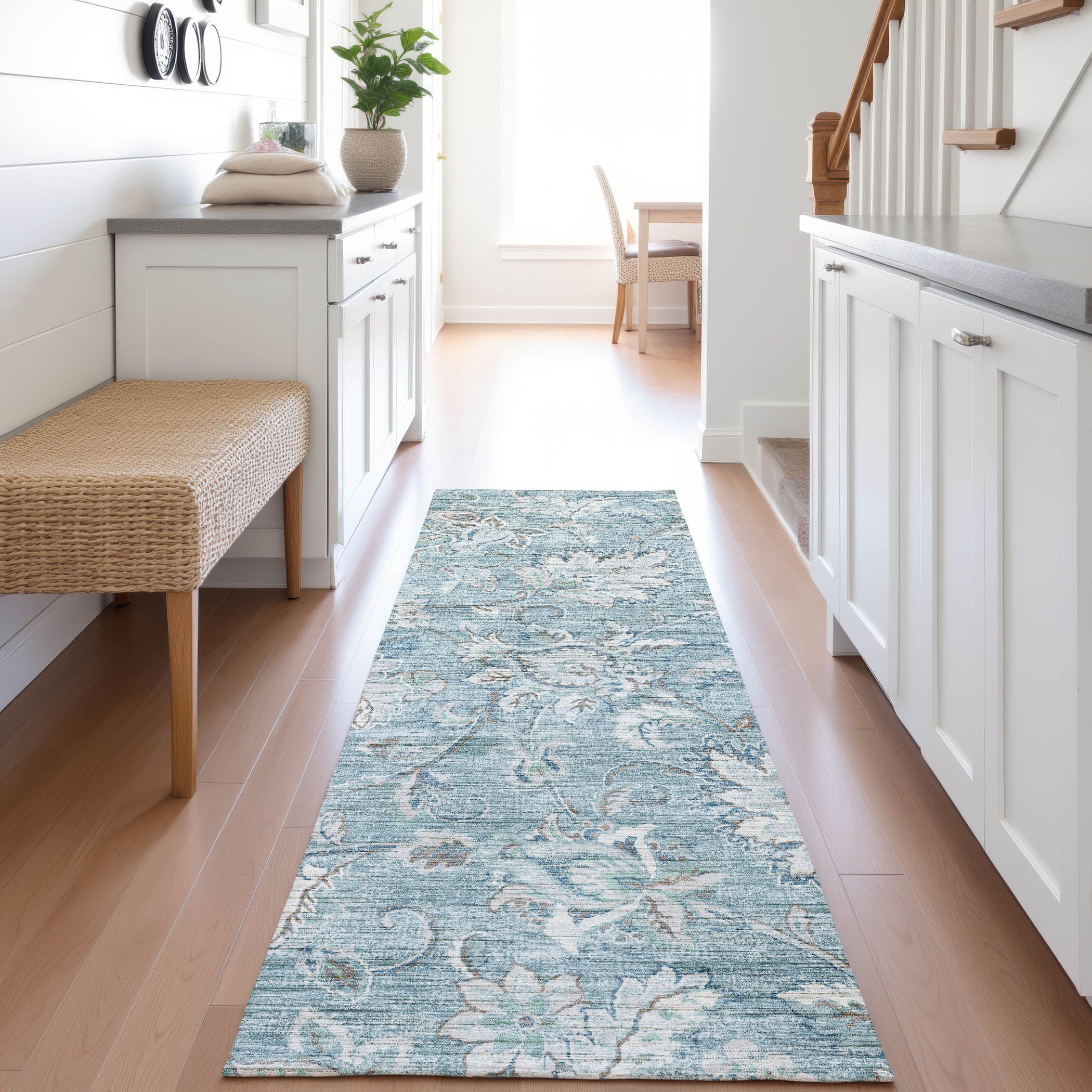 Indoor/Outdoor Transitional SR2 Baltic Blue Rug 2'3" x 7'6" #shape_Runner