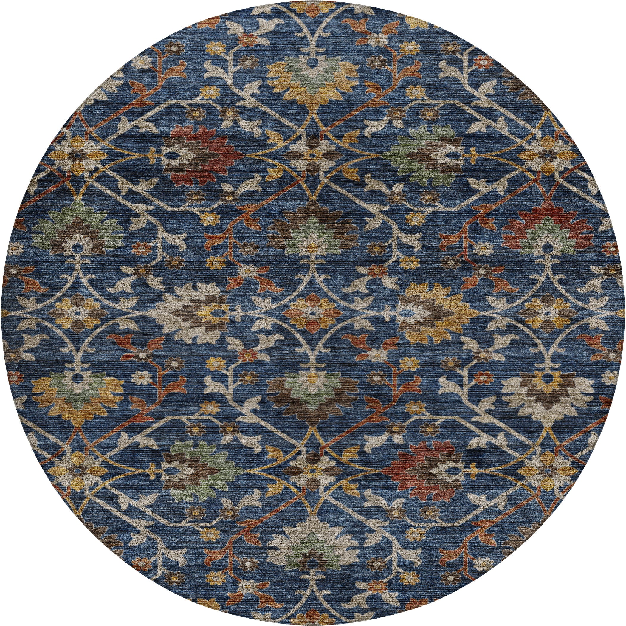 Indoor/Outdoor Transitional SR4 Navy Blue Rug 8' x 8' #shape_Round
