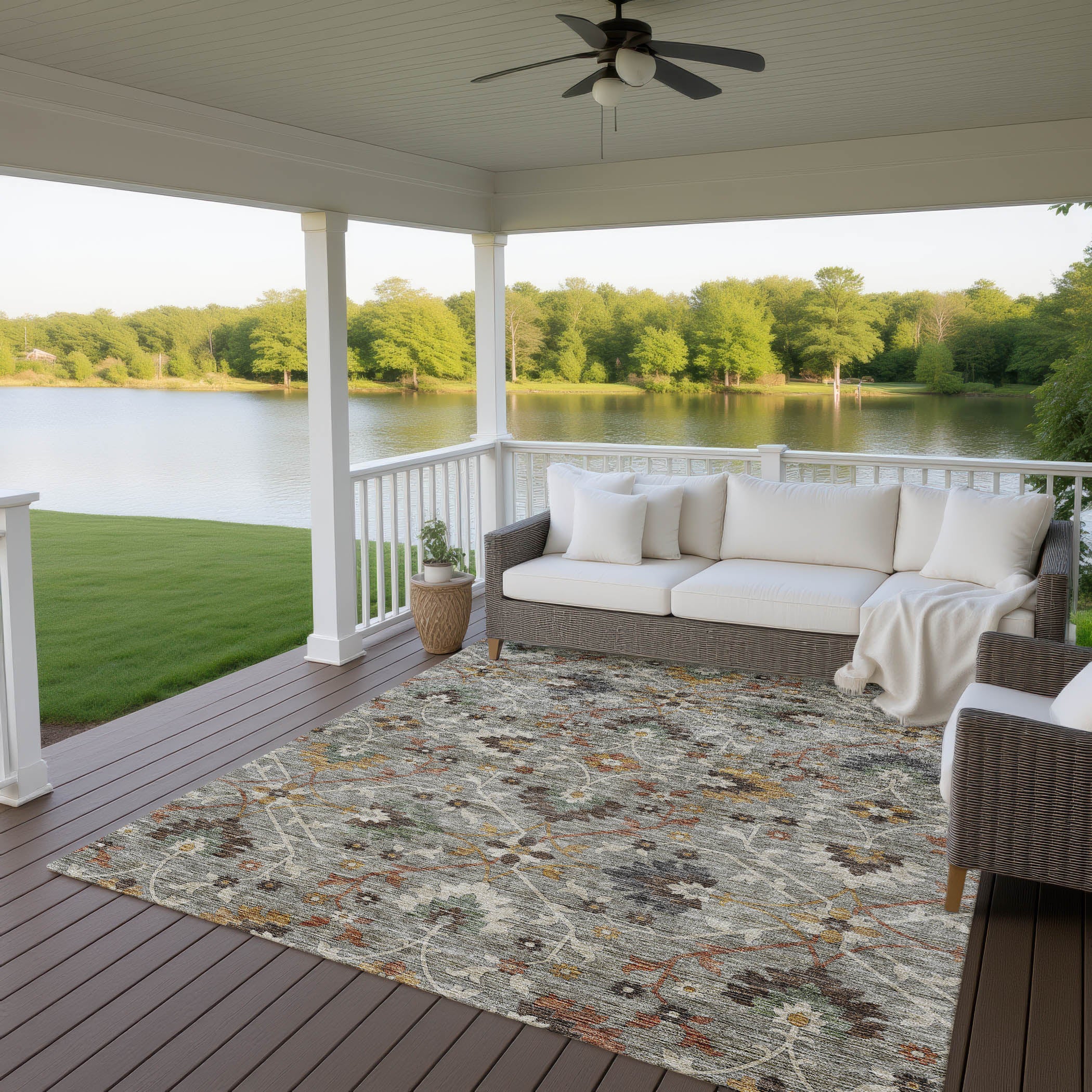 Indoor/Outdoor Transitional SR4 Pewter Gray Rug 2'6" x 3'10" #shape_Rectangle