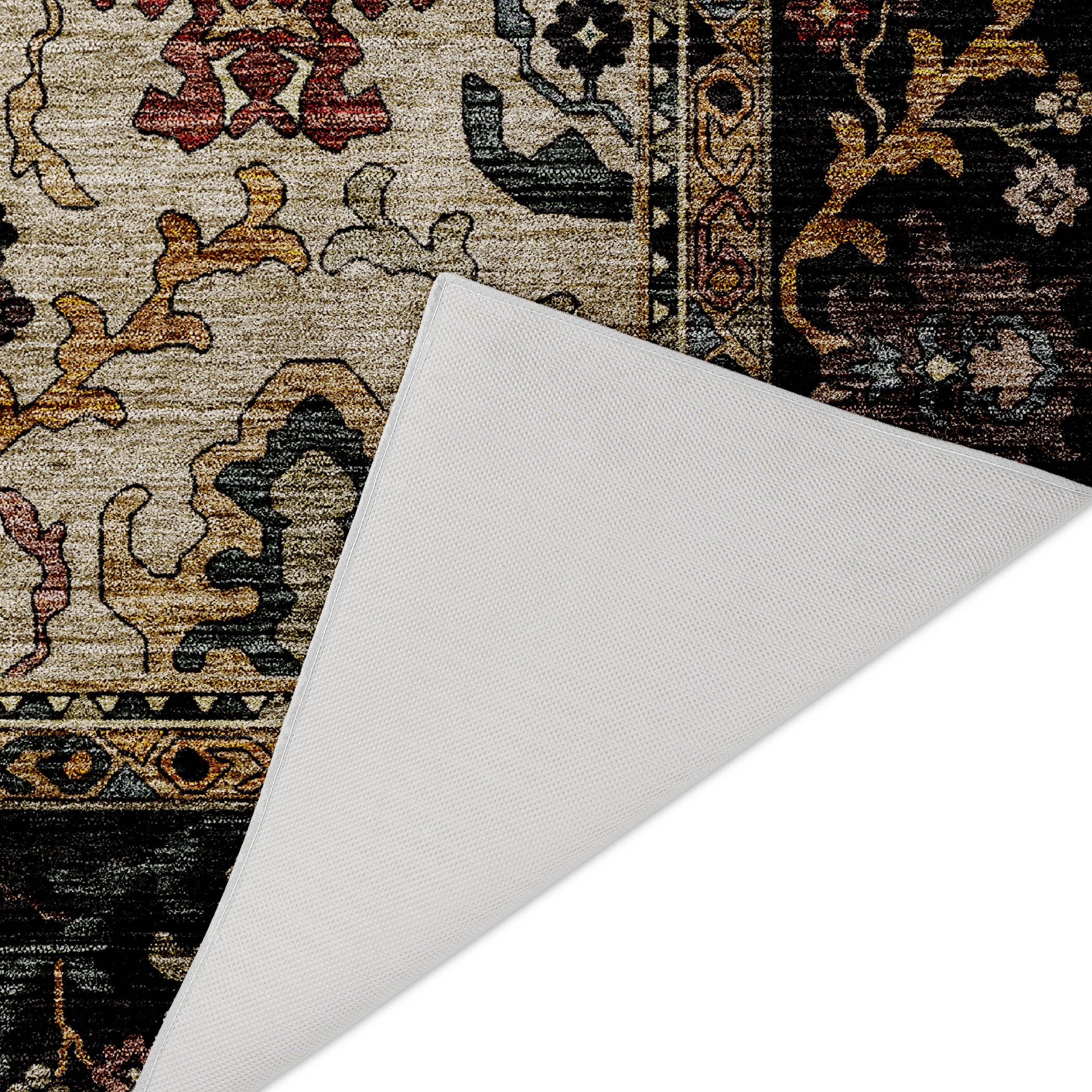 Indoor/Outdoor Traditional SR5 Black Rug 1'8" x 2'6" #shape_Rectangle