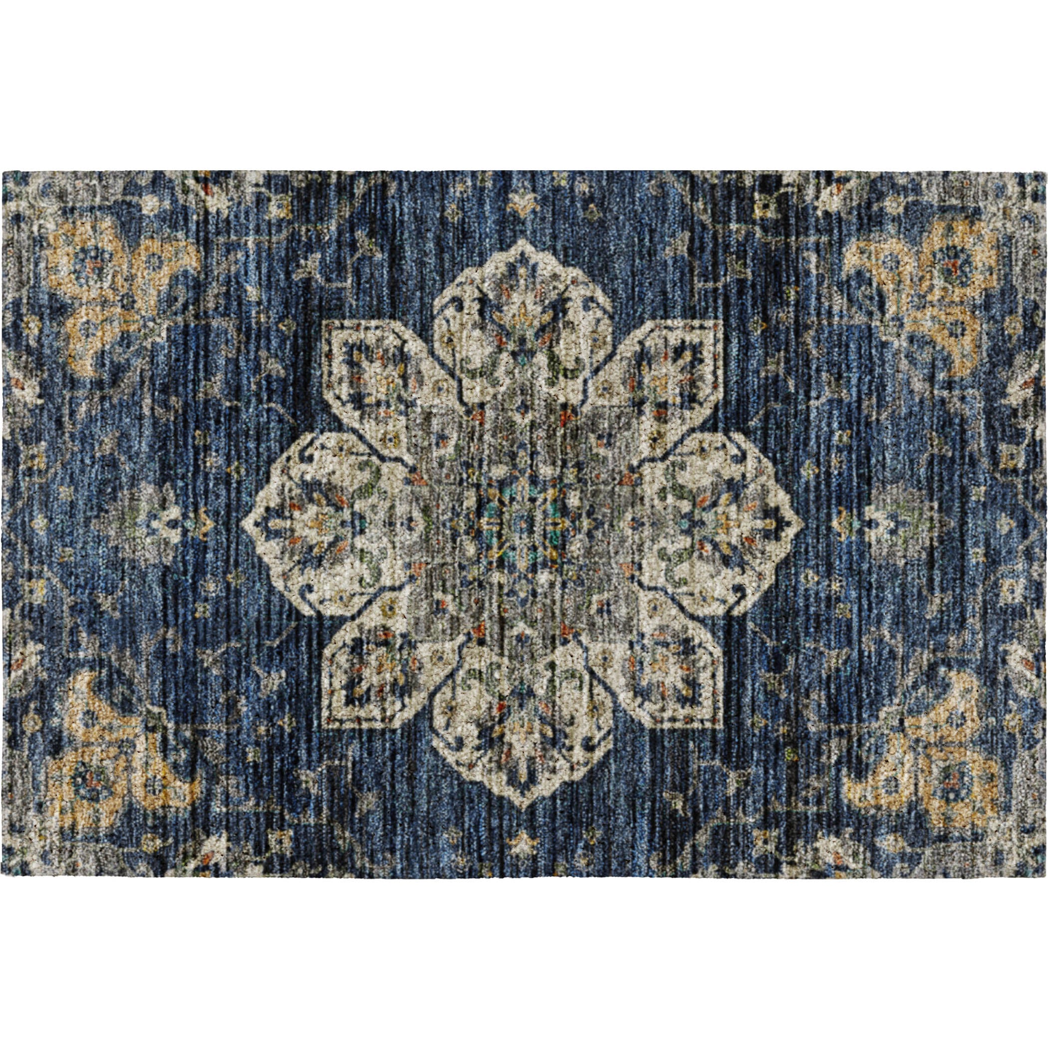 Indoor/Outdoor Traditional SR6 Navy Blue Rug 1'8" x 2'6" #shape_Rectangle