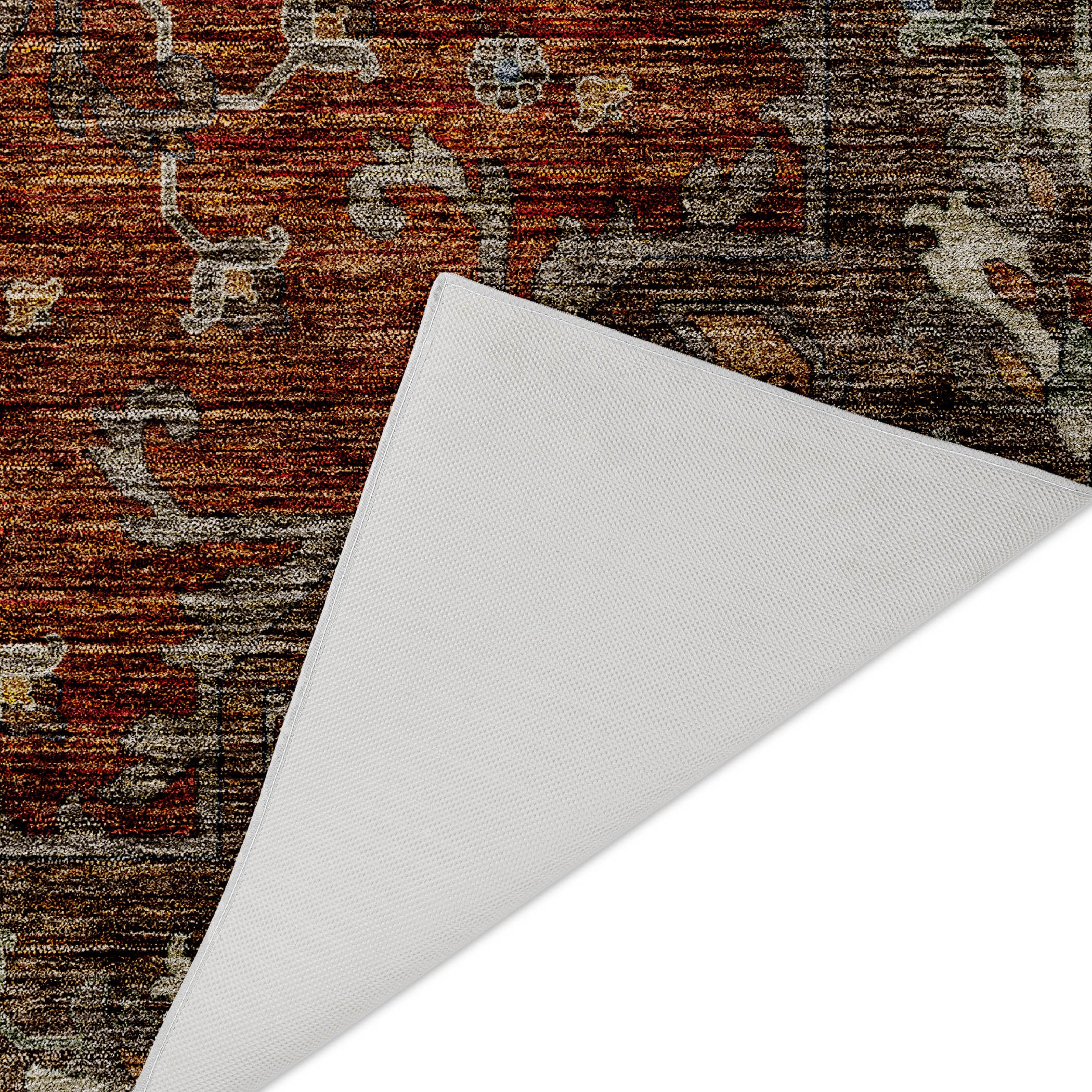 Indoor/Outdoor Traditional SR6 Paprika Orange Rug 1'8" x 2'6" #shape_Rectangle