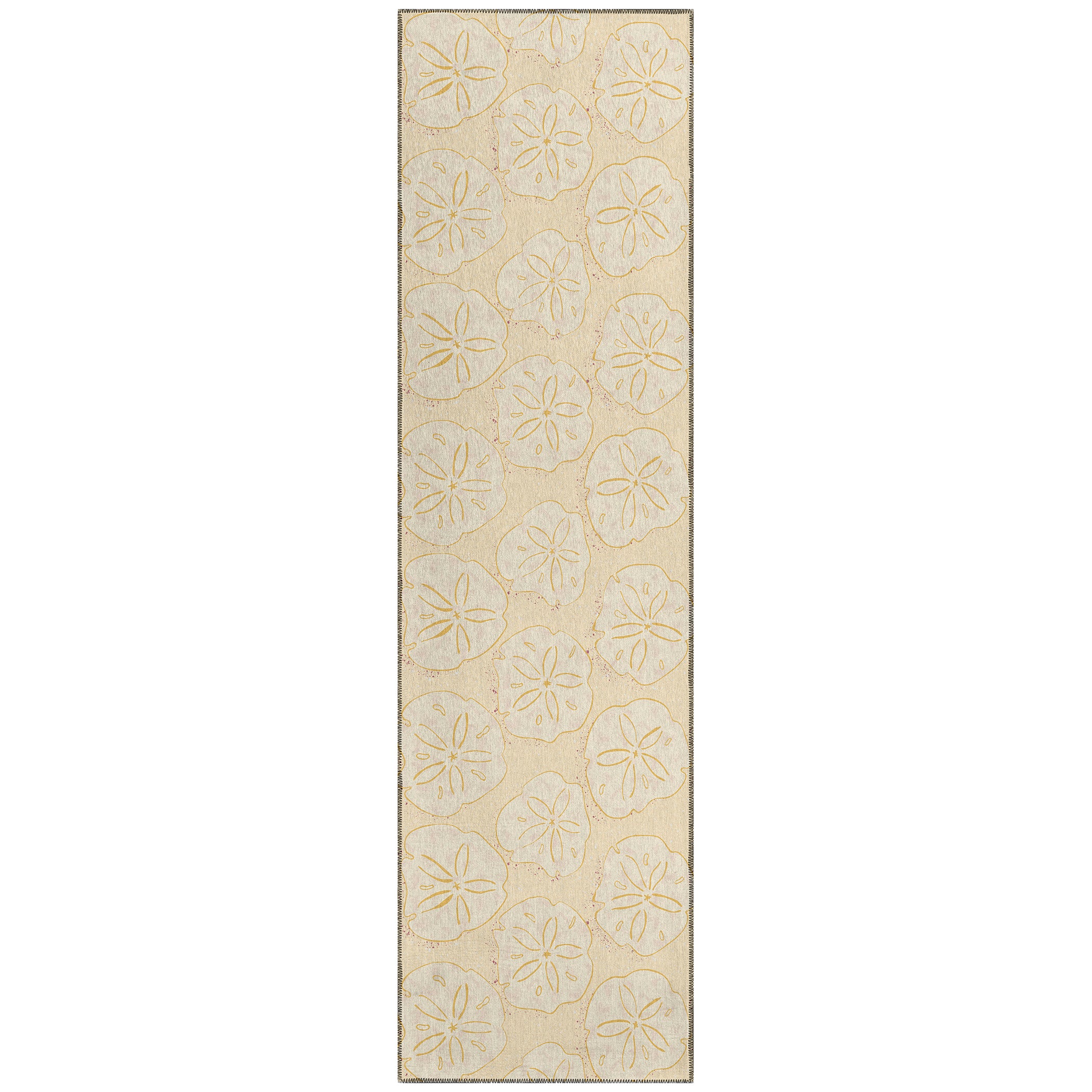 Luxury Machine Washable Indoor/Outdoor Coastal SZ10 Ivory Rug 2'3" x 7'6" #shape_Runner