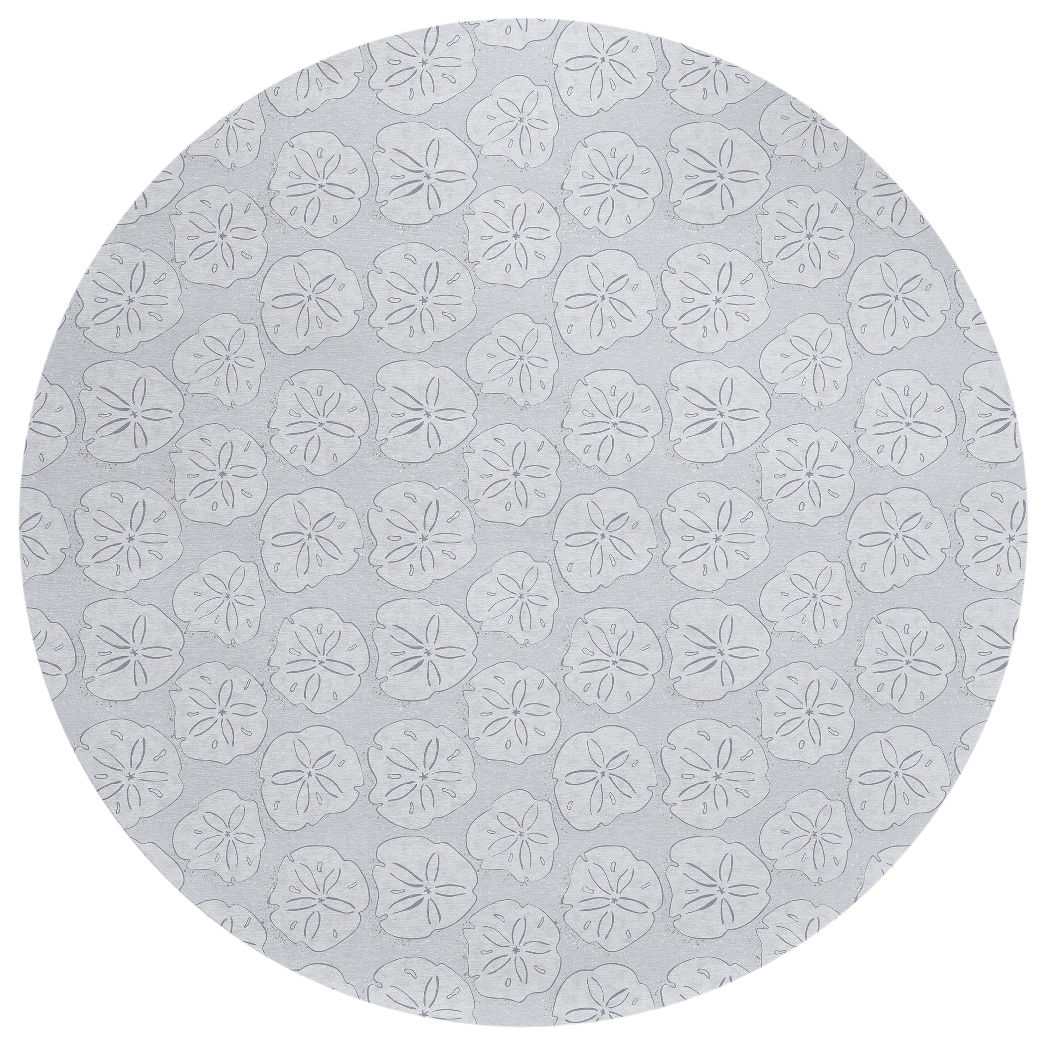 Luxury Machine Washable Indoor/Outdoor Coastal SZ10 Silver Gray Rug 8' x 8' #shape_Round