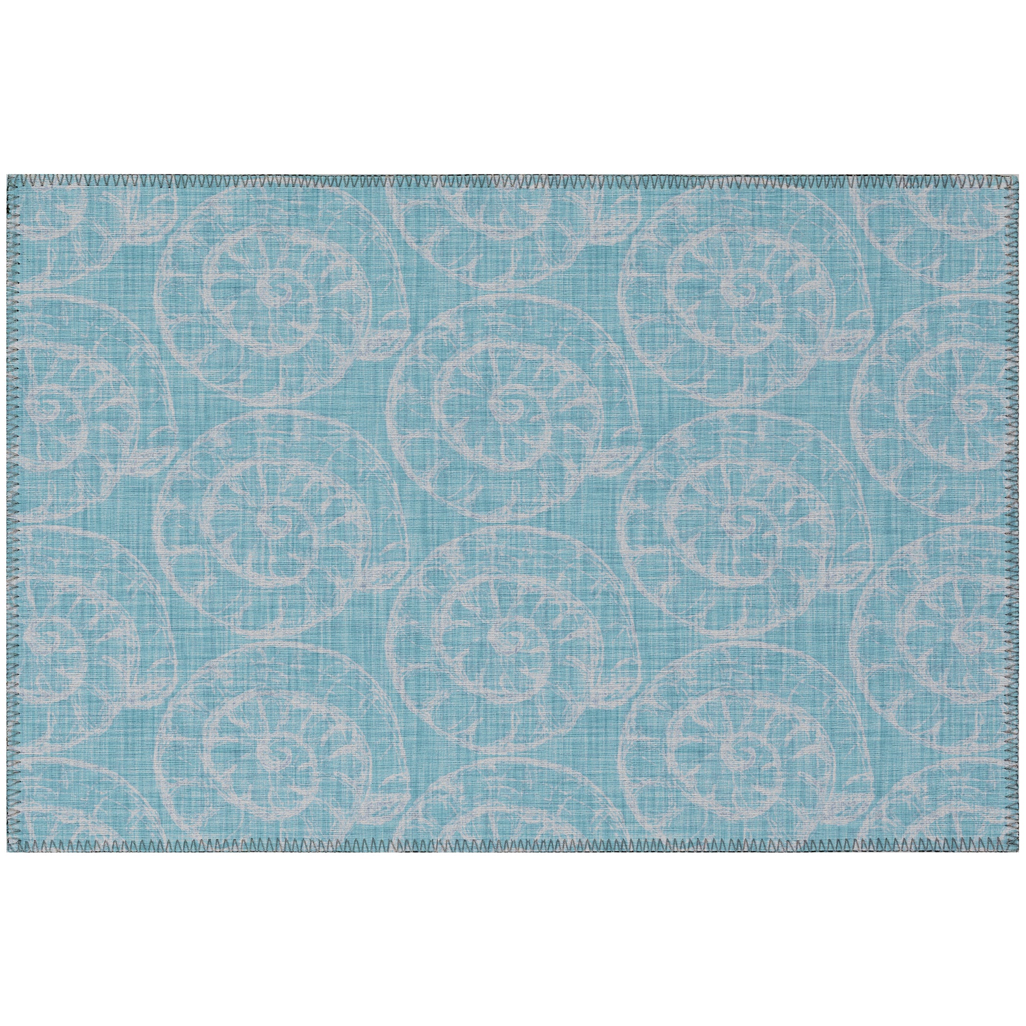 Luxury Machine Washable Indoor/Outdoor Coastal SZ11 Poolside Blue Rug 1'8" x 2'6" #shape_Rectangle