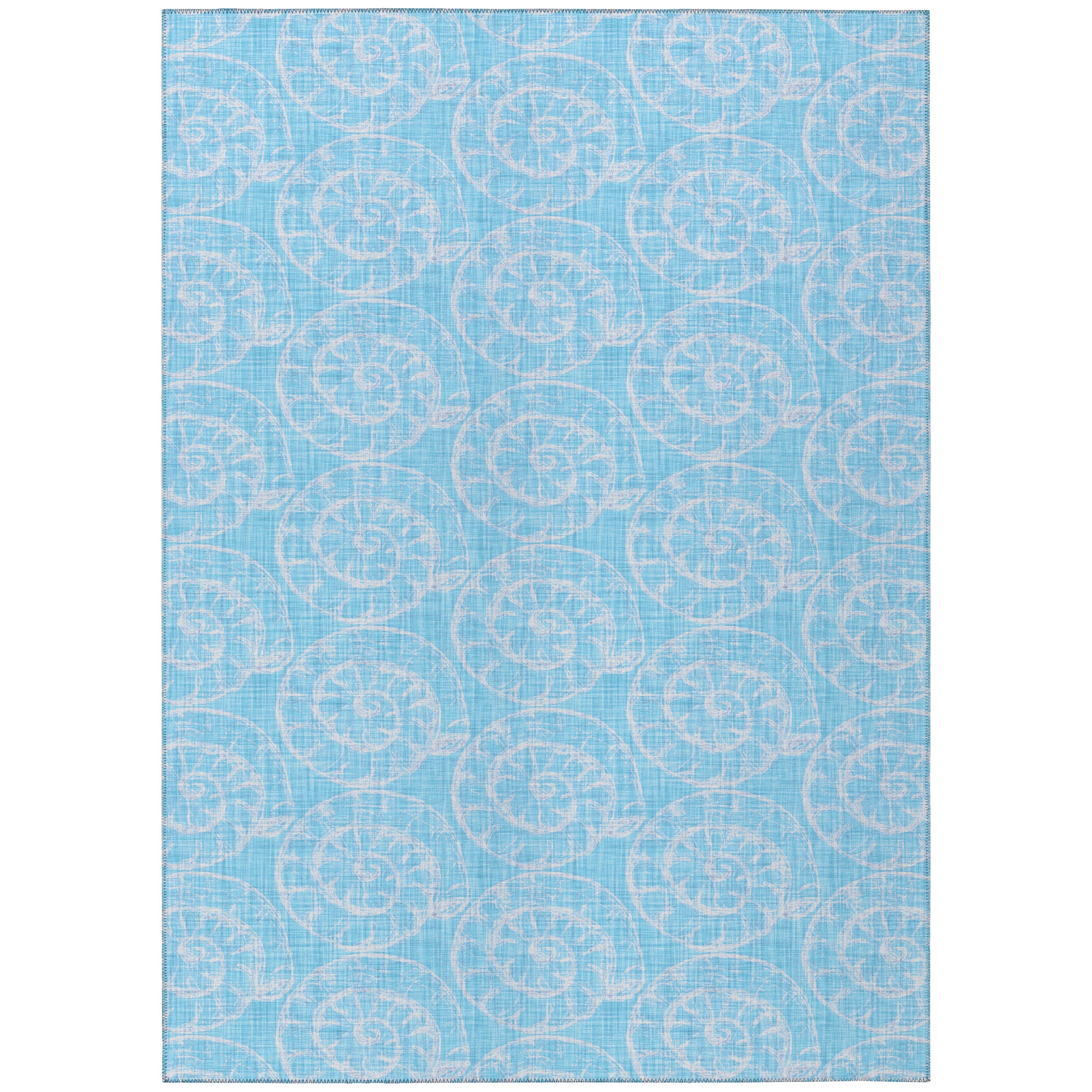 Luxury Machine Washable Indoor/Outdoor Coastal SZ11 Poolside Blue Rug 2'6" x 3'10" #shape_Rectangle