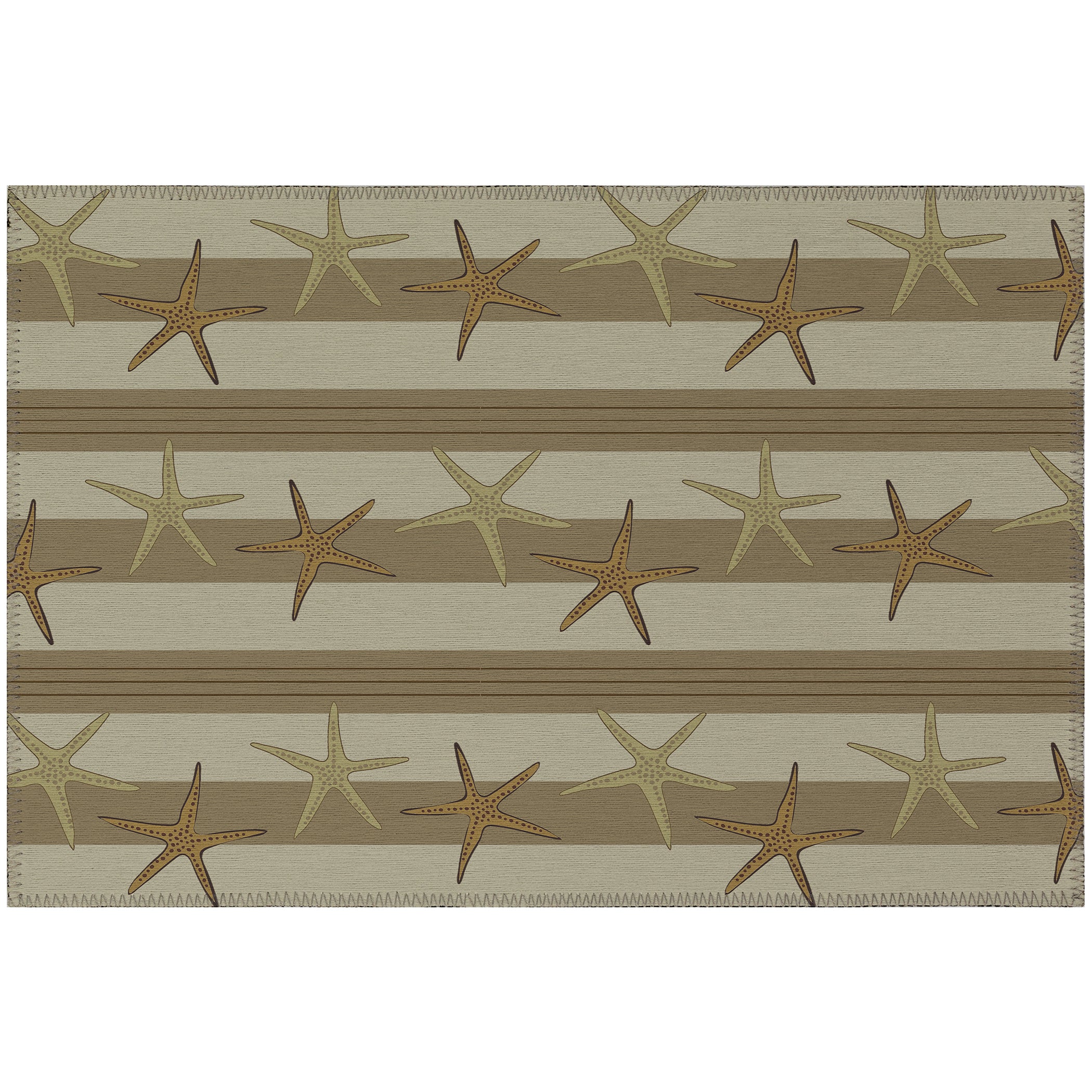 Luxury Machine Washable Indoor/Outdoor Coastal SZ12 Beige Brown Rug 1'8" x 2'6" #shape_Rectangle