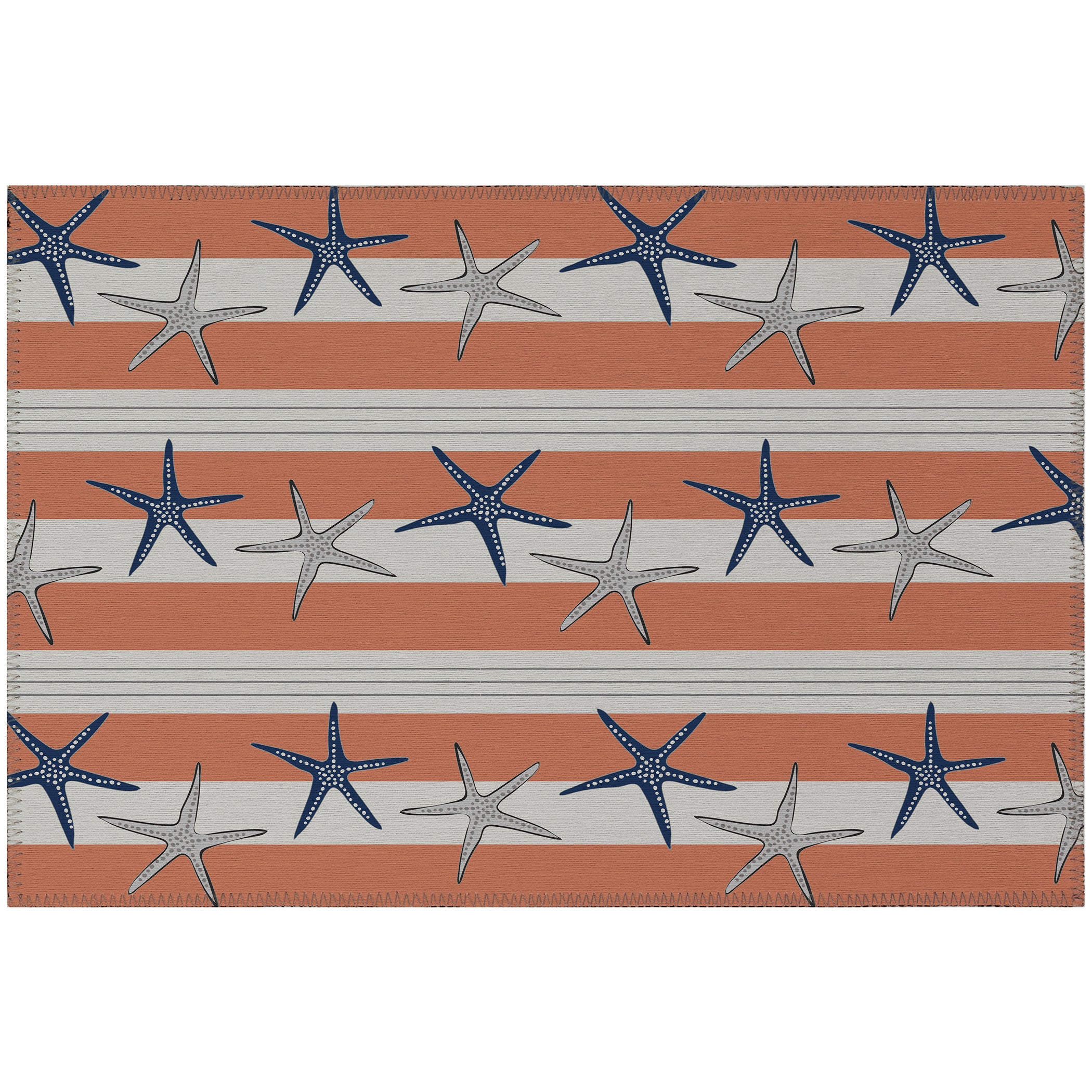 Luxury Machine Washable Indoor/Outdoor Coastal SZ12 Salmon Orange Rug 1'8" x 2'6" #shape_Rectangle