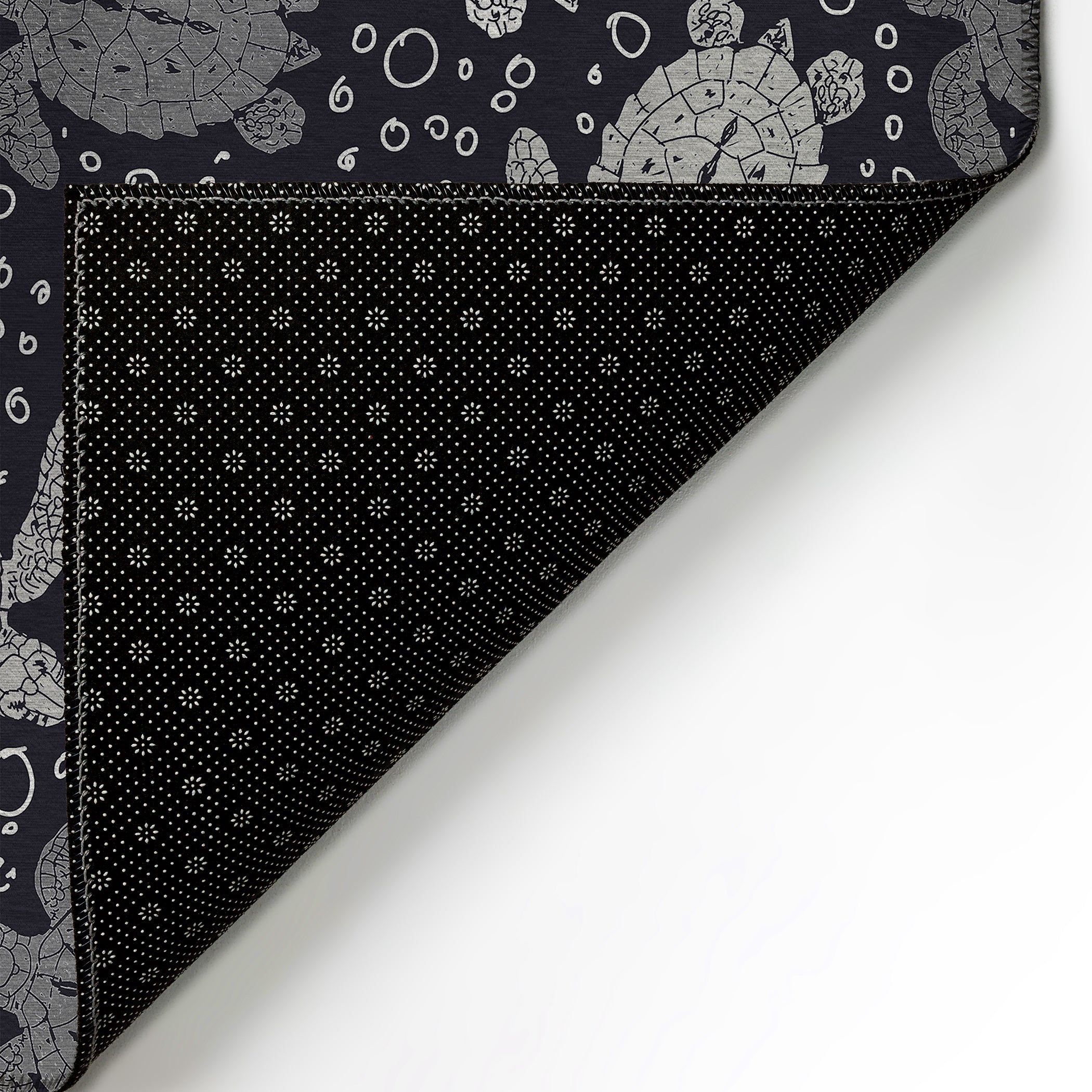 Luxury Machine Washable Indoor/Outdoor Coastal SZ13 Black Rug 1'8" x 2'6" #shape_Rectangle