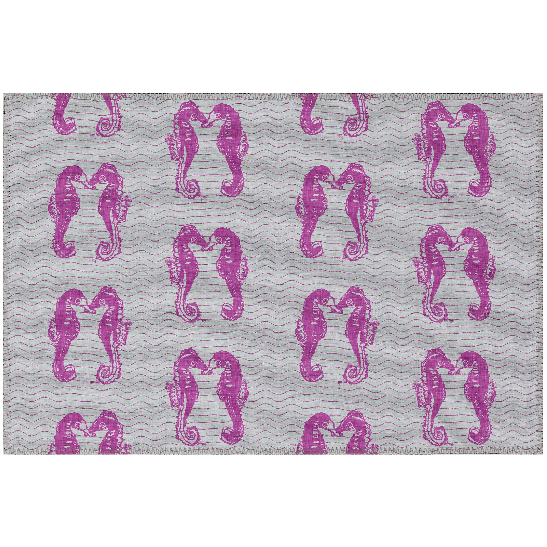 Luxury Machine Washable Indoor/Outdoor Coastal SZ15 Flamingo Pink Rug 1'8" x 2'6" #shape_Rectangle