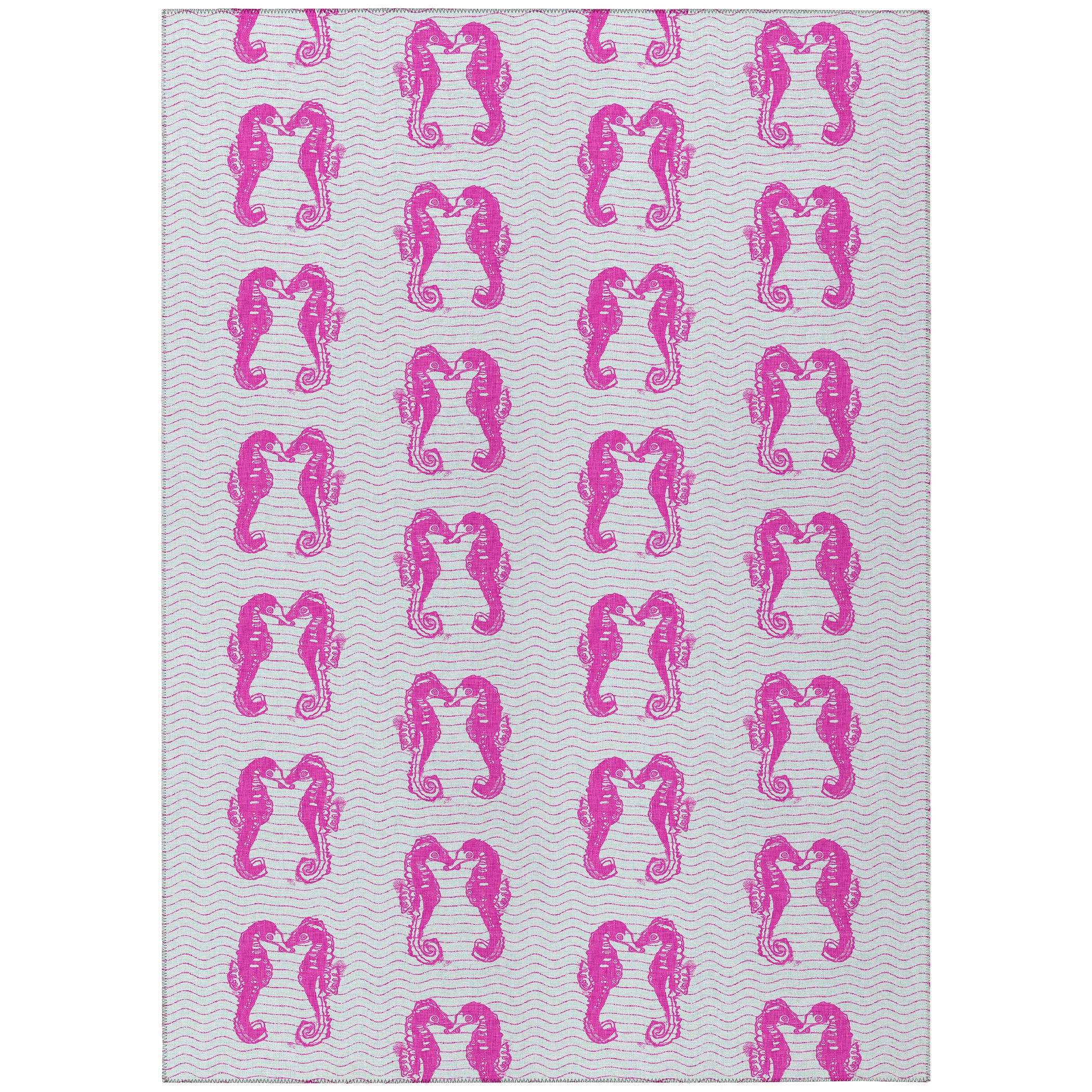 Luxury Machine Washable Indoor/Outdoor Coastal SZ15 Flamingo Pink Rug 2'6" x 3'10" #shape_Rectangle
