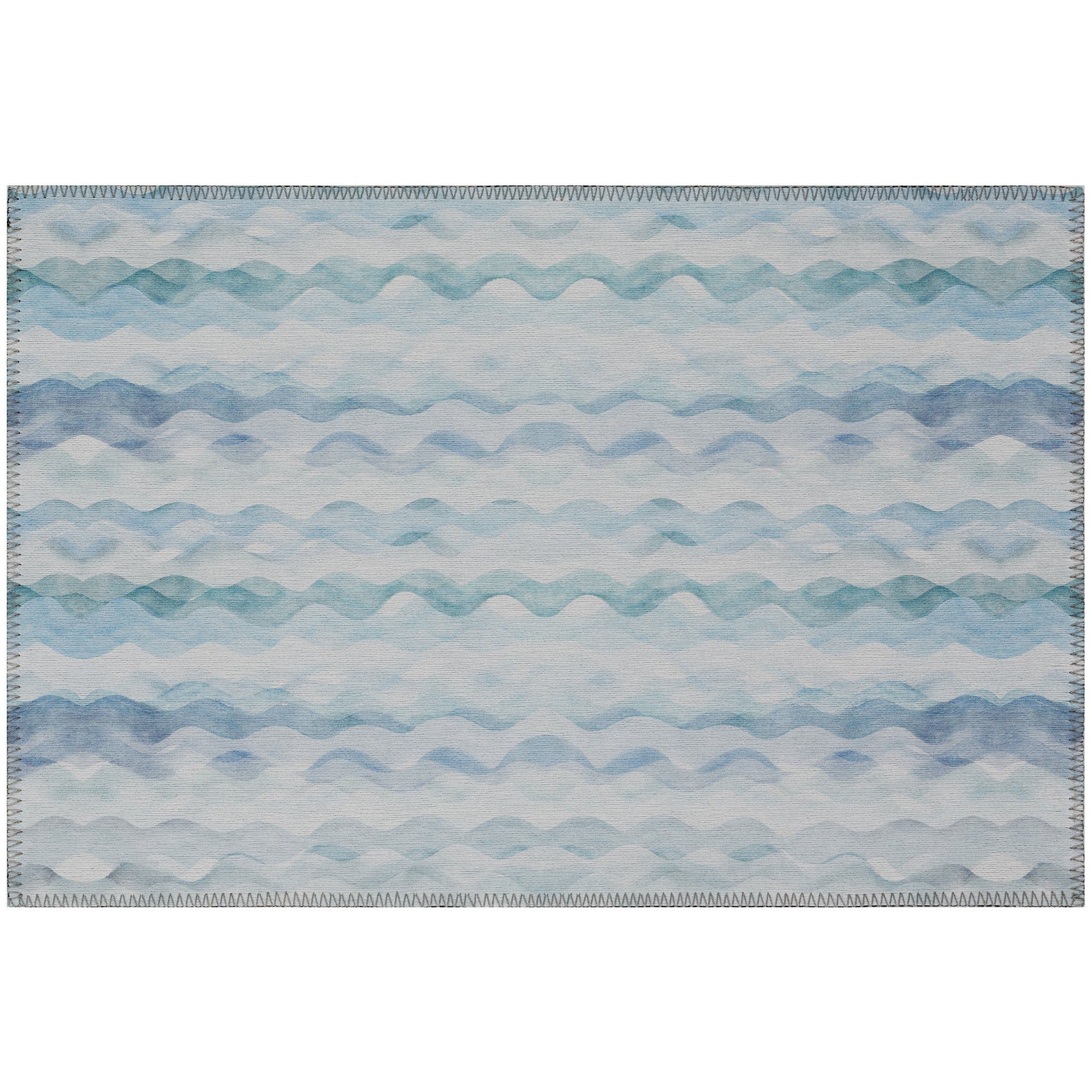 Luxury Machine Washable Indoor/Outdoor Coastal SZ16 Denim Blue Rug 1'8" x 2'6" #shape_Rectangle