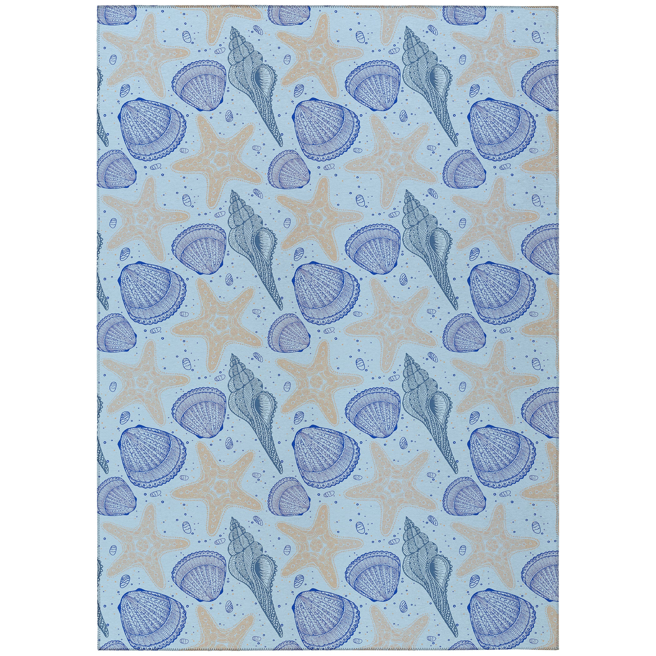 Luxury Machine Washable Indoor/Outdoor Coastal SZ4 Sky Blue Rug 2'6" x 3'10" #shape_Rectangle