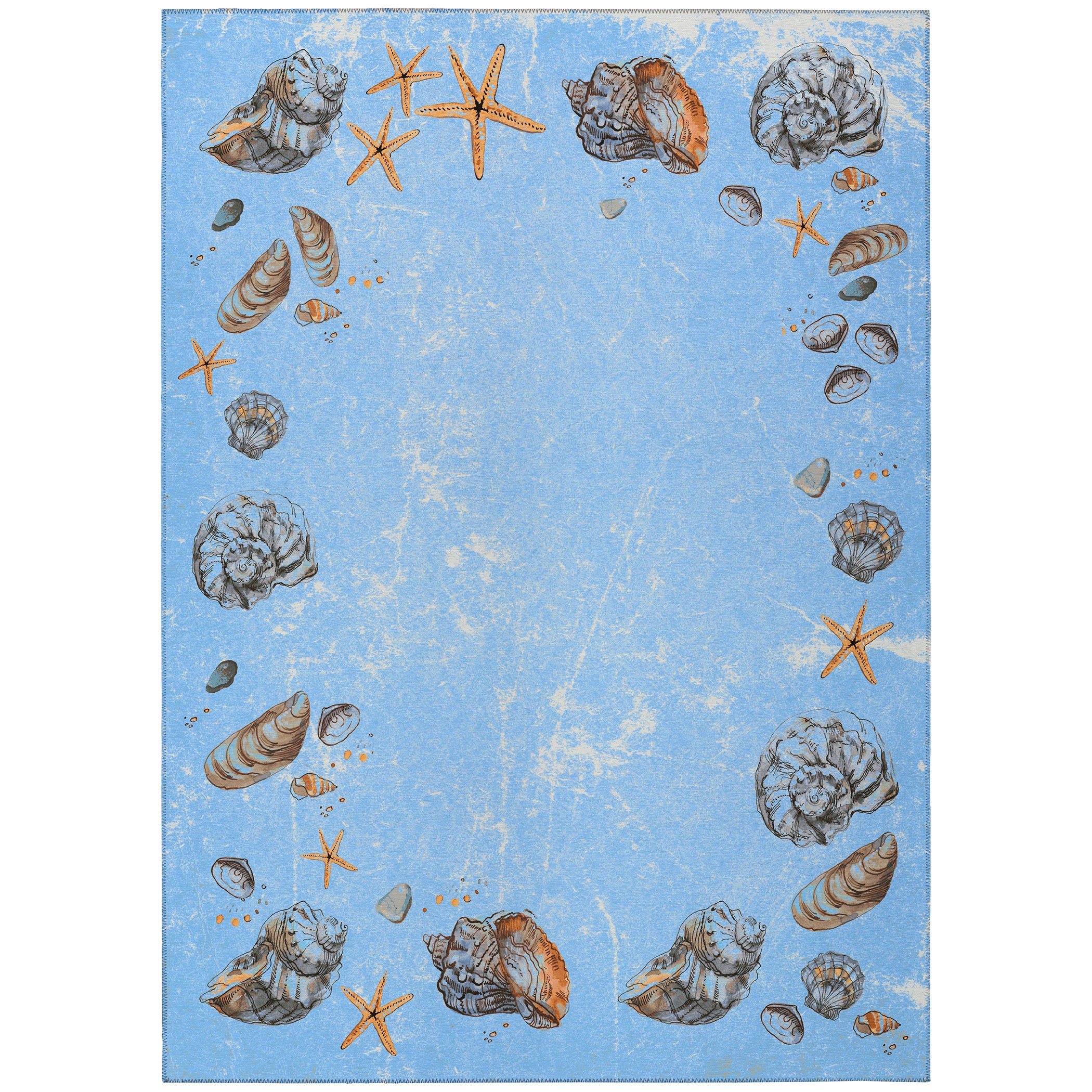 Luxury Machine Washable Indoor/Outdoor Coastal SZ9 Denim Blue Rug 2'6" x 3'10" #shape_Rectangle