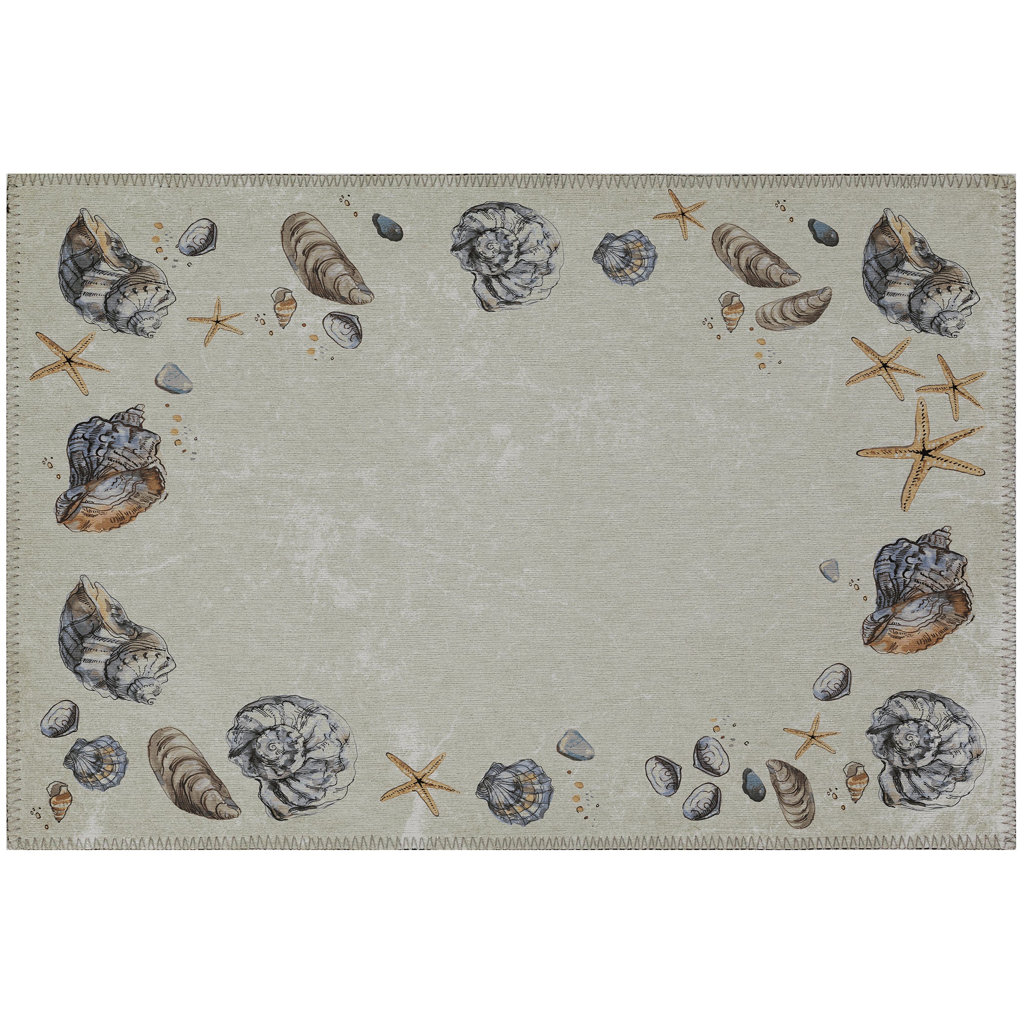 Luxury Machine Washable Indoor/Outdoor Coastal SZ9 Ivory Rug 1'8" x 2'6" #shape_Rectangle
